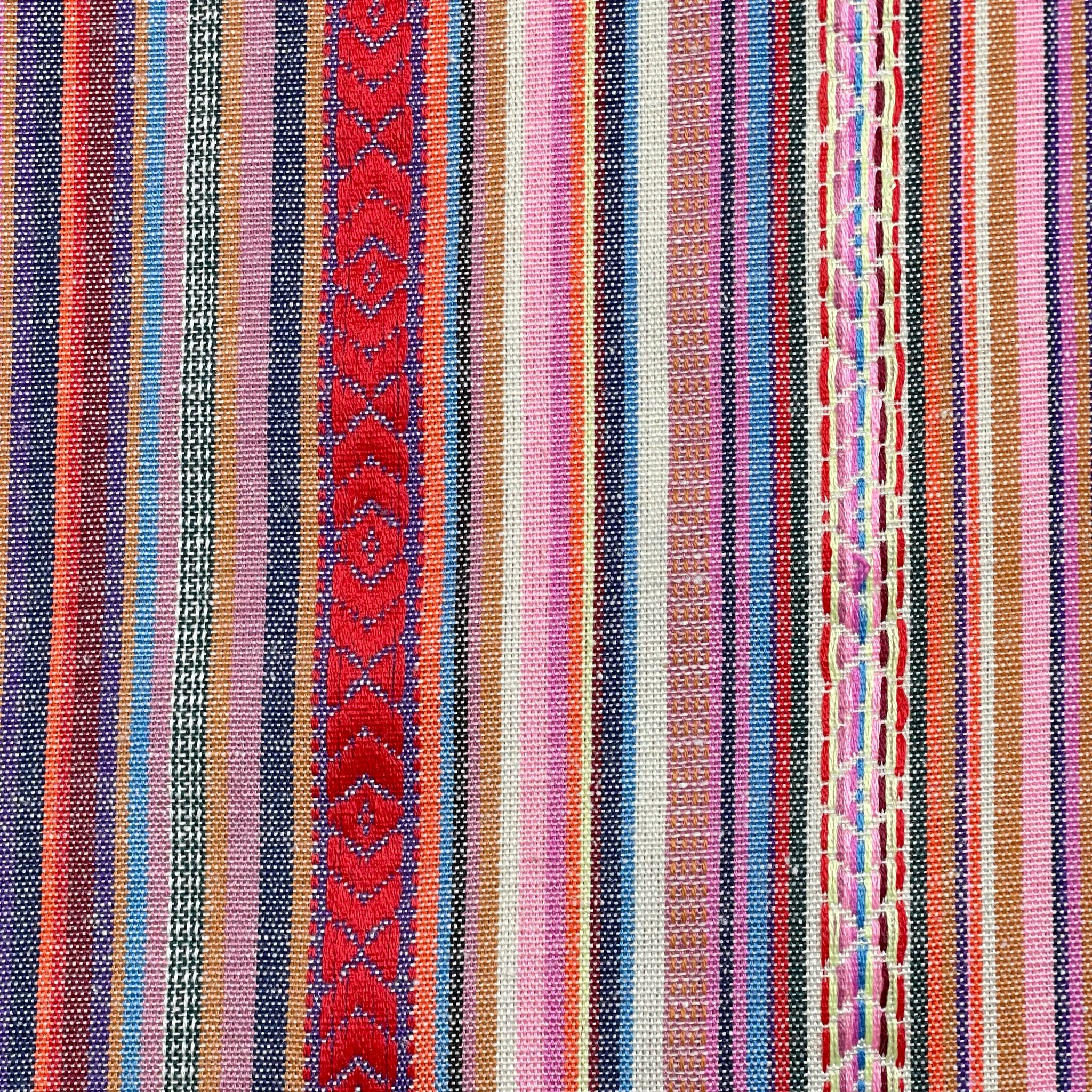 Yarn Dyed Red Stripes Jacquard Fabric