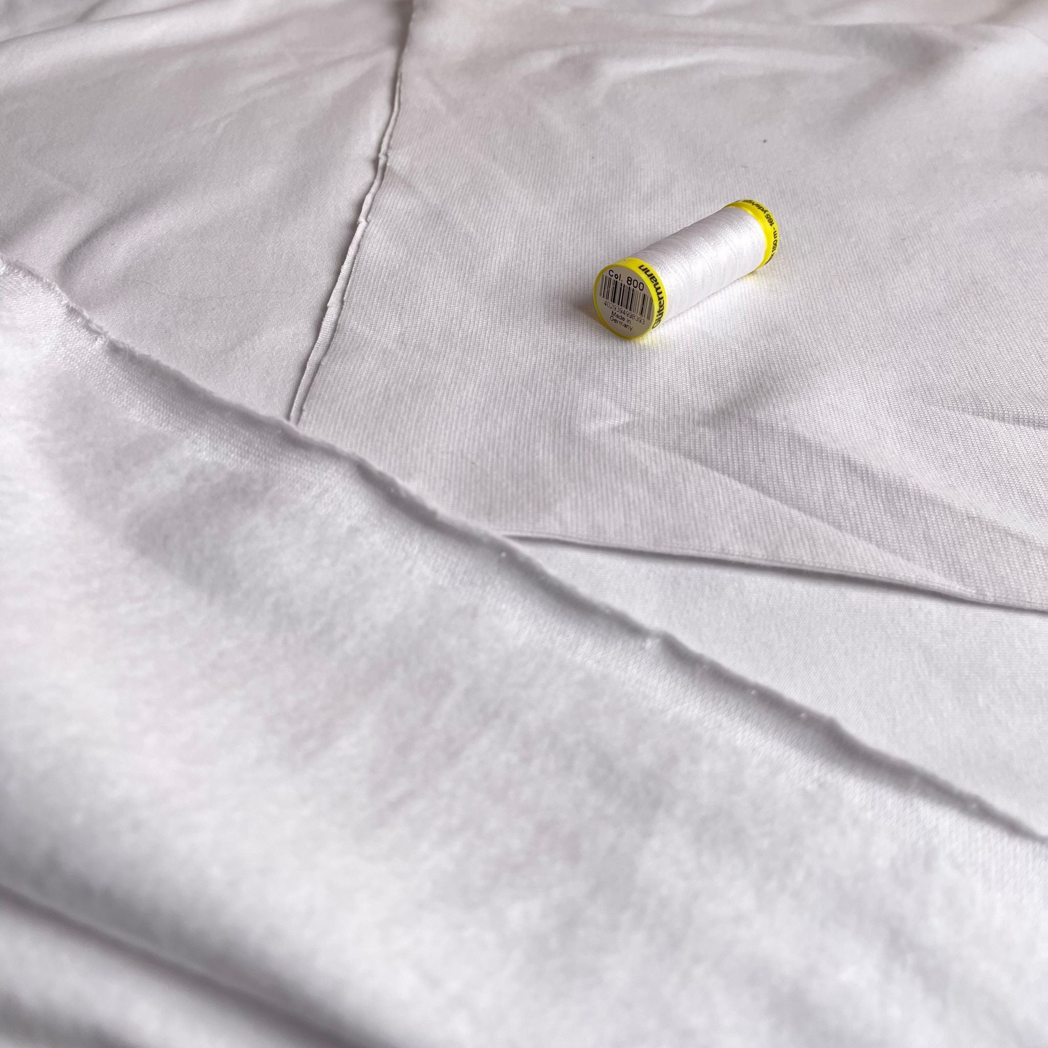 White Organic Tubular Cuff Ribbing