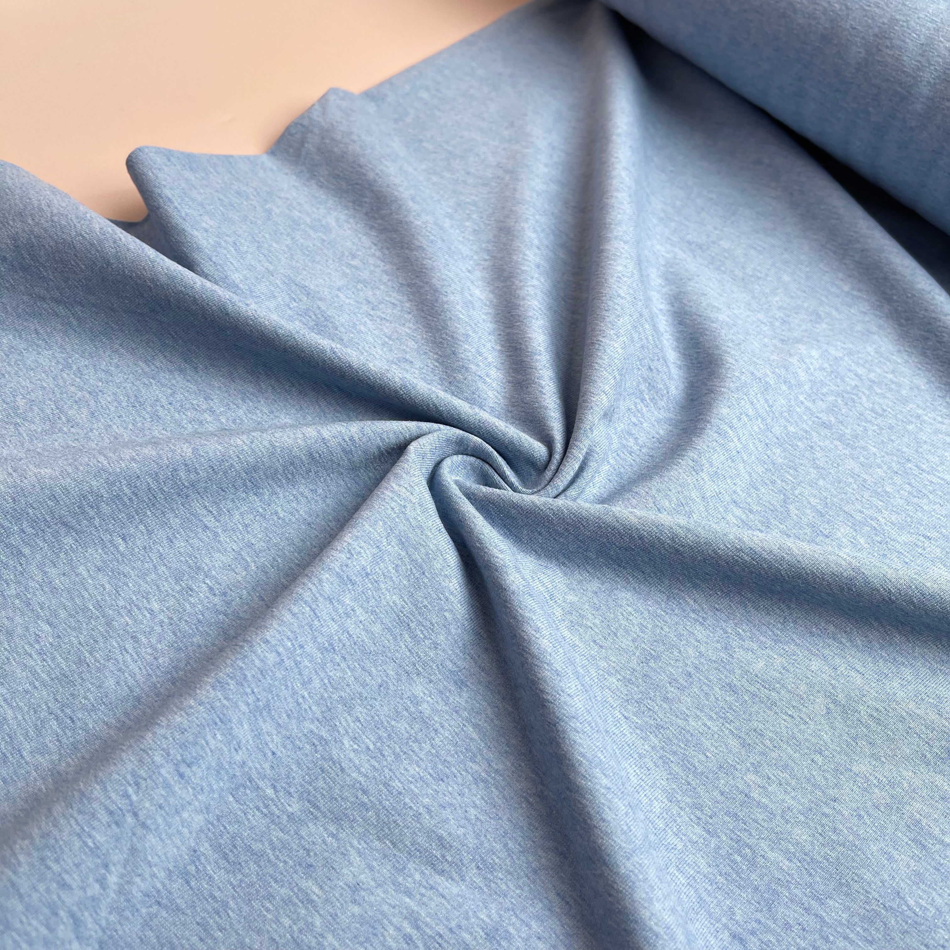 Essential Chic Blue Melange Jersey Fabric