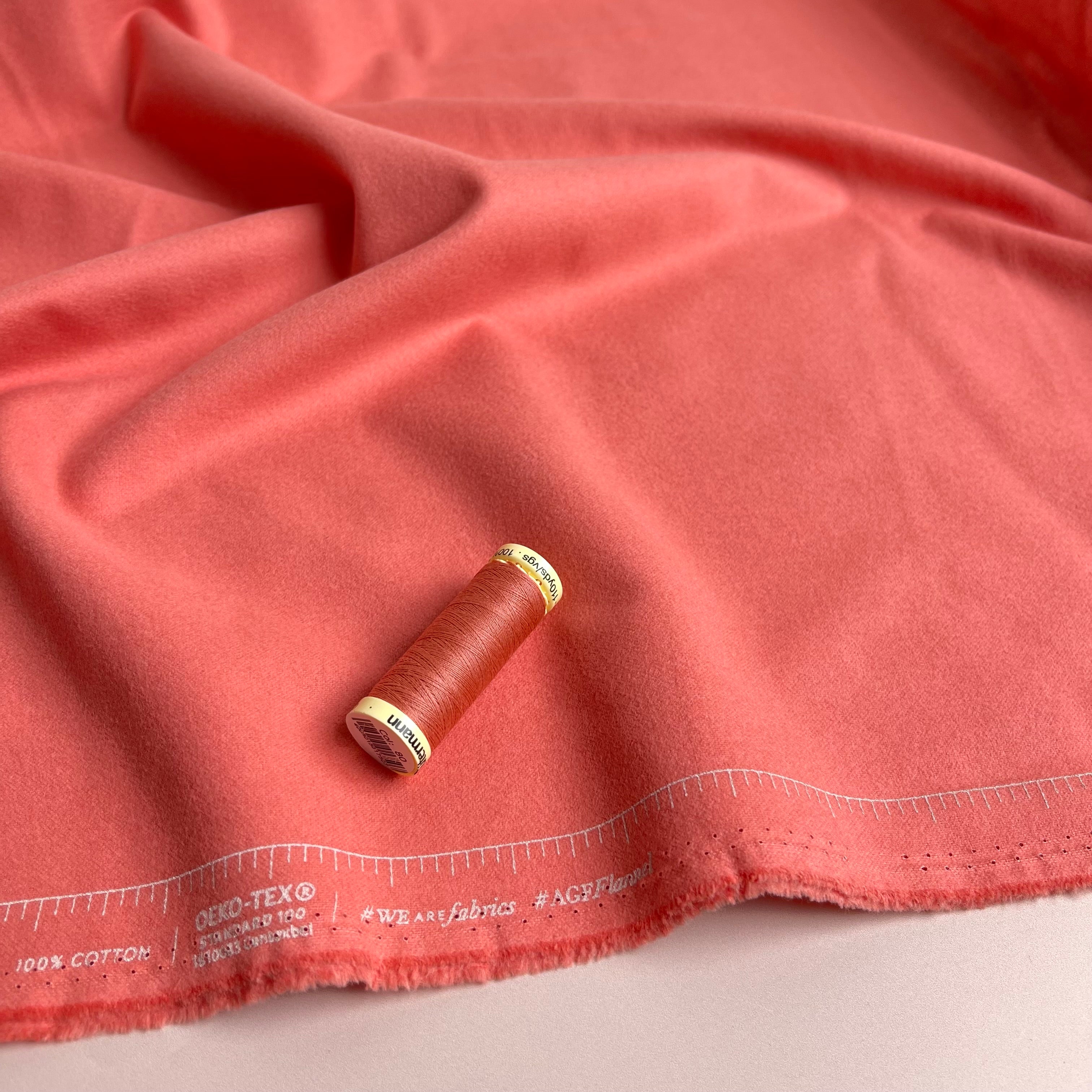 Art Gallery Fabrics - Pink Clay Plain Brushed Cotton Flannel