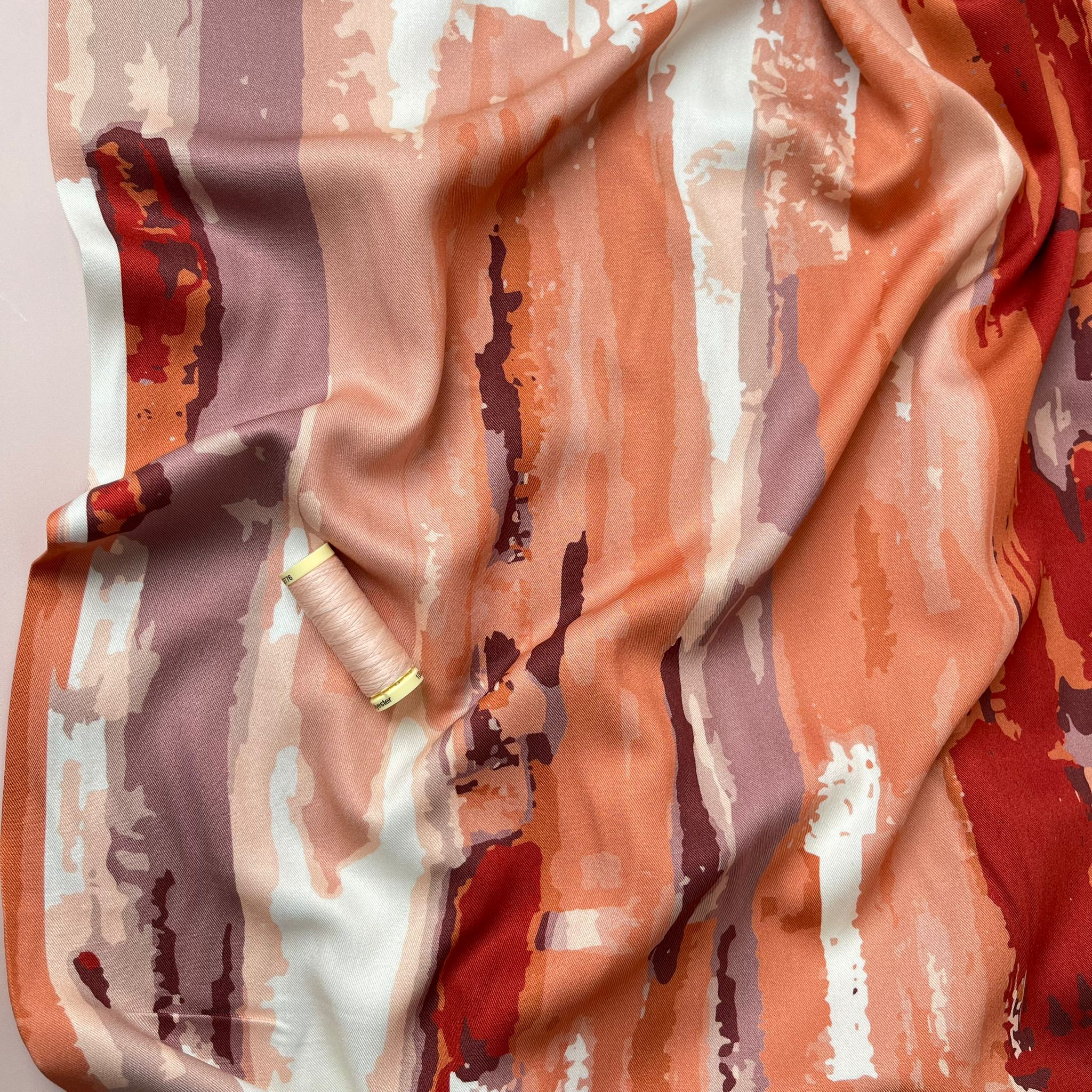 REMNANT 0.85 Metre - Light & Lush - Summer Sunset Viscose Twill Fabric