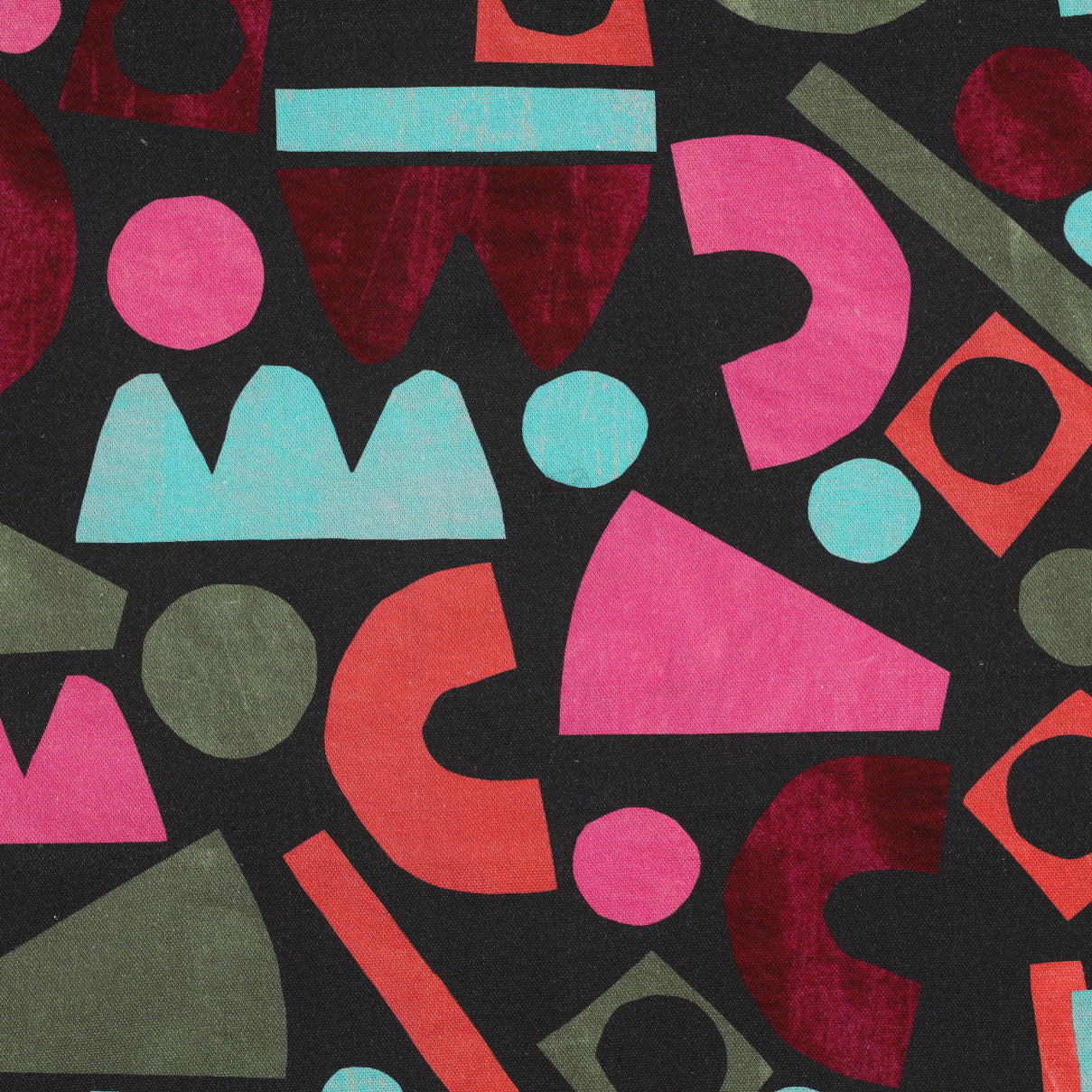 REMNANT 1.83 Metres - Nerida Hansen - Unstable Balance on Jet Black Cotton Canvas Fabric