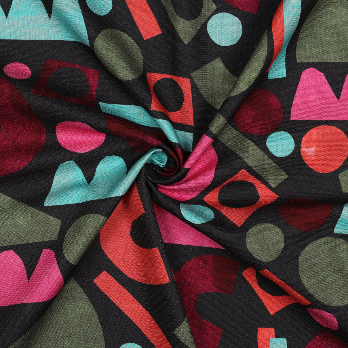 REMNANT 1.83 Metres - Nerida Hansen - Unstable Balance on Jet Black Cotton Canvas Fabric
