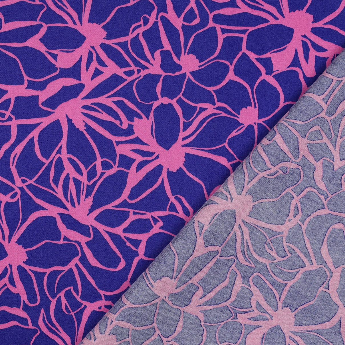 Nerida Hansen - Magnolia Royal Blue Cotton Sateen Fabric