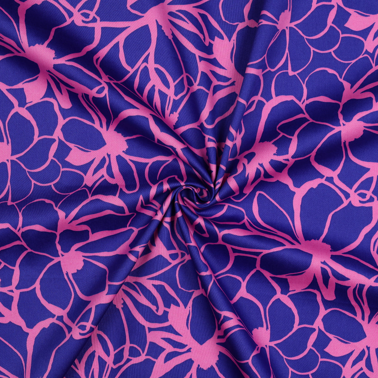 Nerida Hansen - Magnolia Royal Blue Cotton Sateen Fabric
