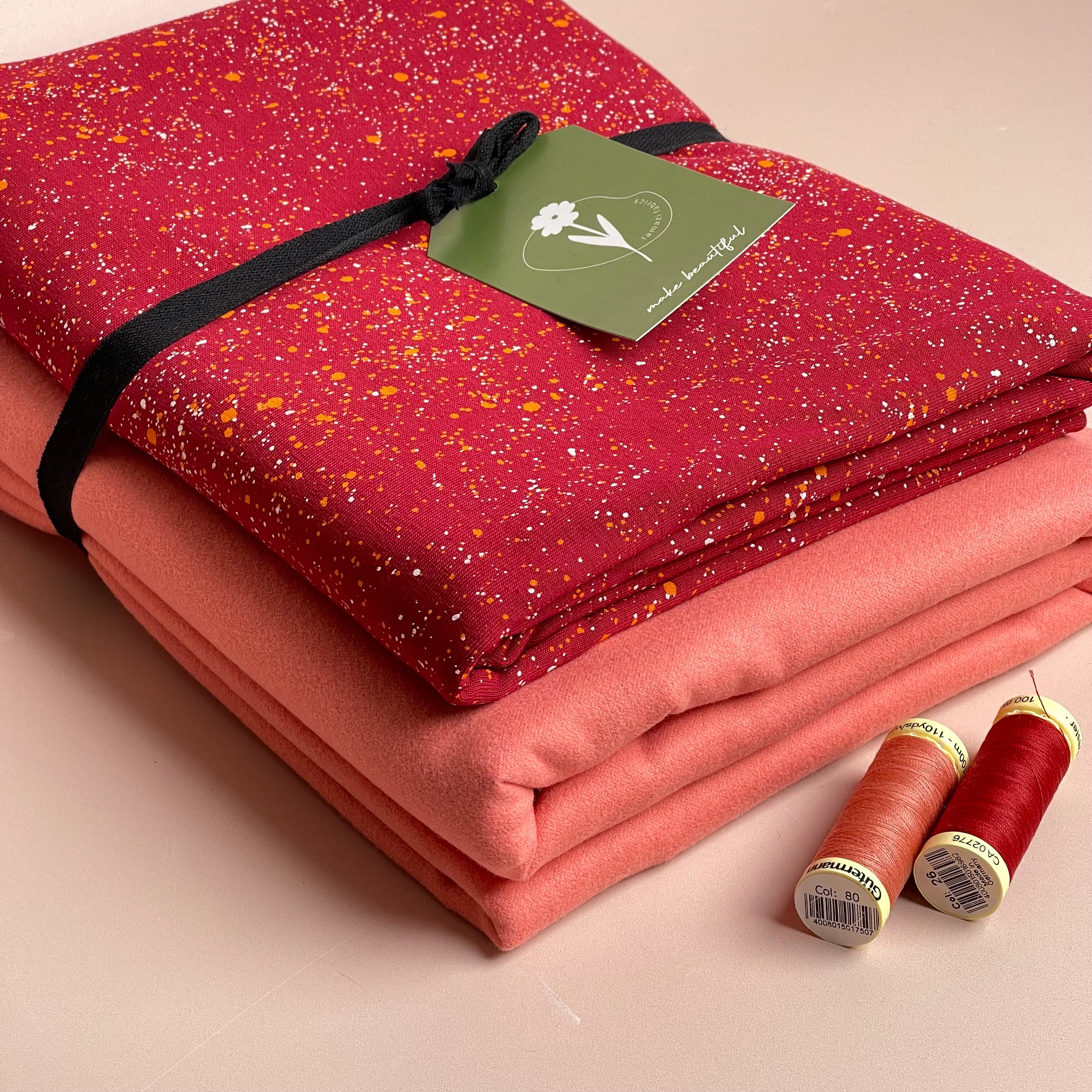 Limited Edition - Luxury Pyjama Kit with Printed Cotton Jersey and Pink Clay Flannel