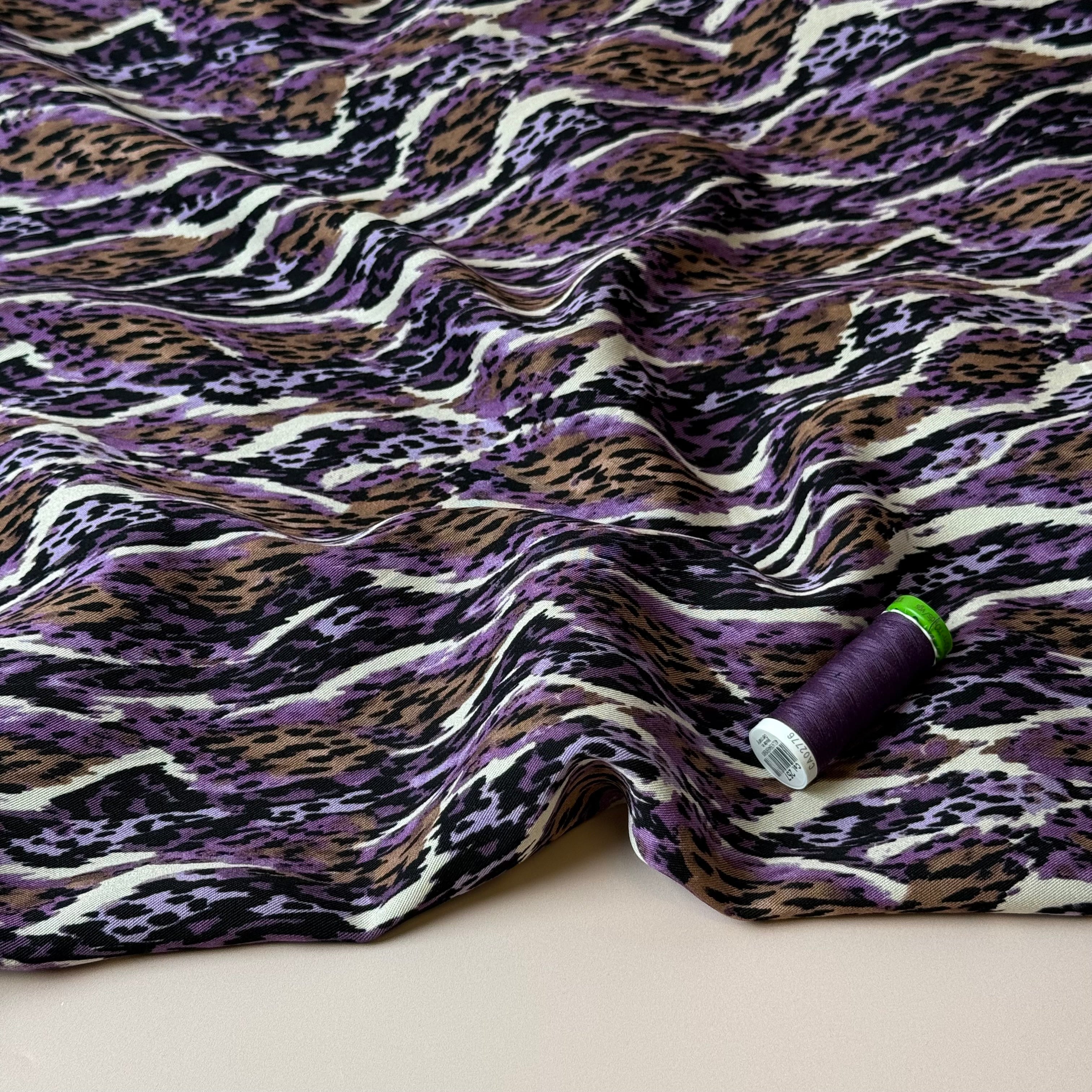 Purple Jungle Viscose Twill