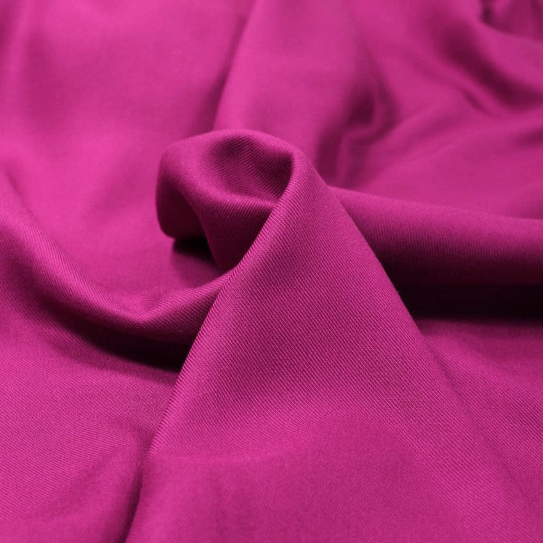 Églantine & Zoé - Plain Pink Magenta ECOVERO™ Viscose Twill Fabric