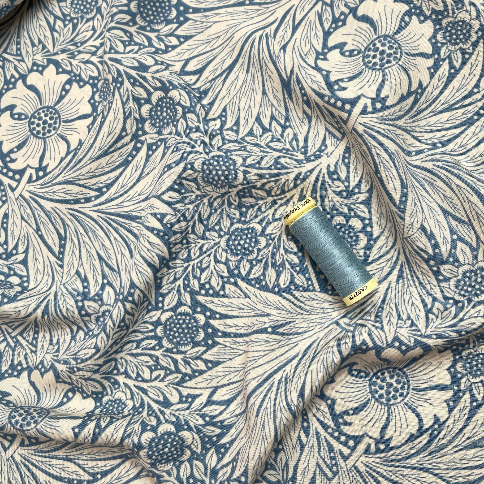 Victoria Dusty Blue Viscose Fabric