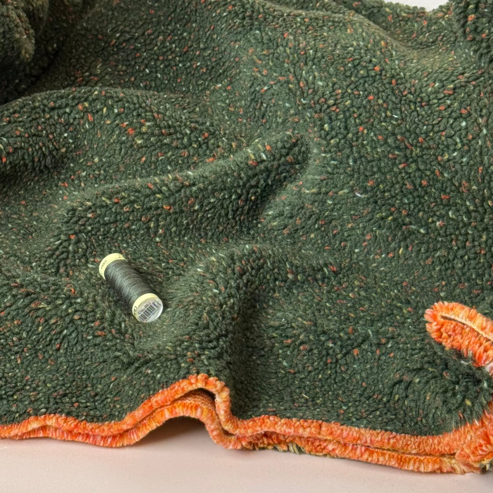 Speckles Forest Green Teddy Coating Fabric