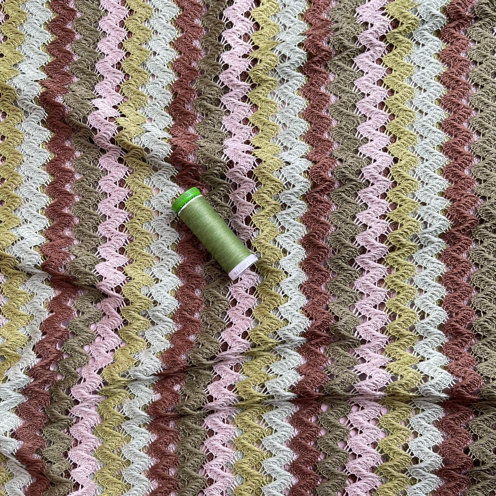 Earthy Waves Lace Knit Fabric