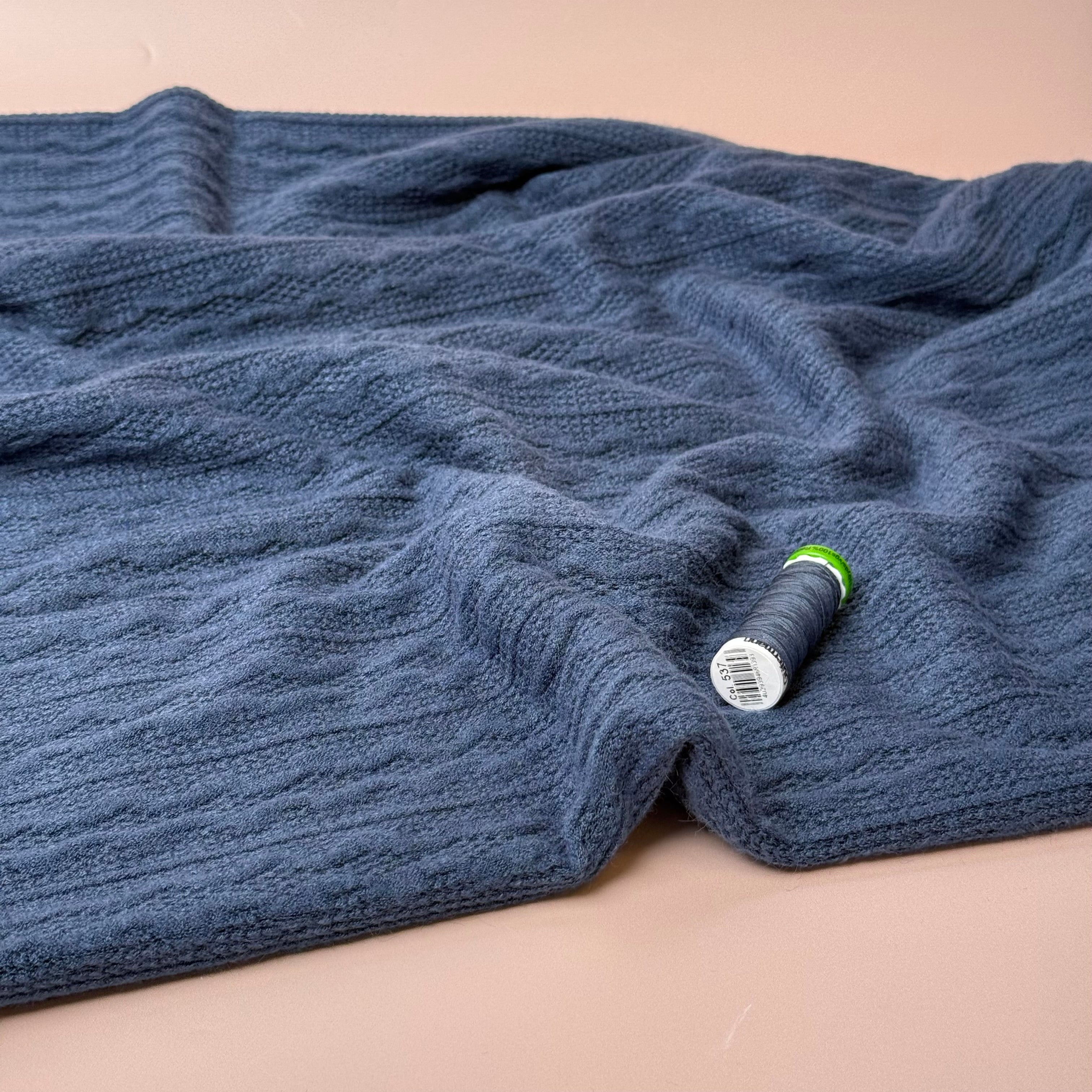 Lace Viscose Blend Sweater Knit in River Blue