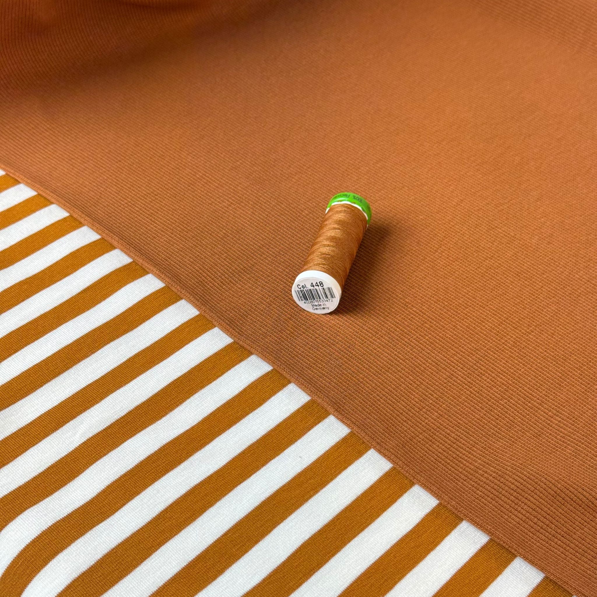Toffee Organic Ribbed Tubular Cuff Ribbing