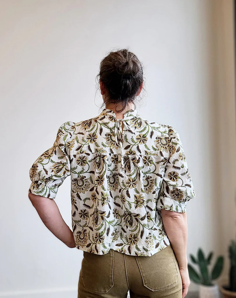 Sewing Kit - Regalia Blouse in Hazy Foliage Viscose