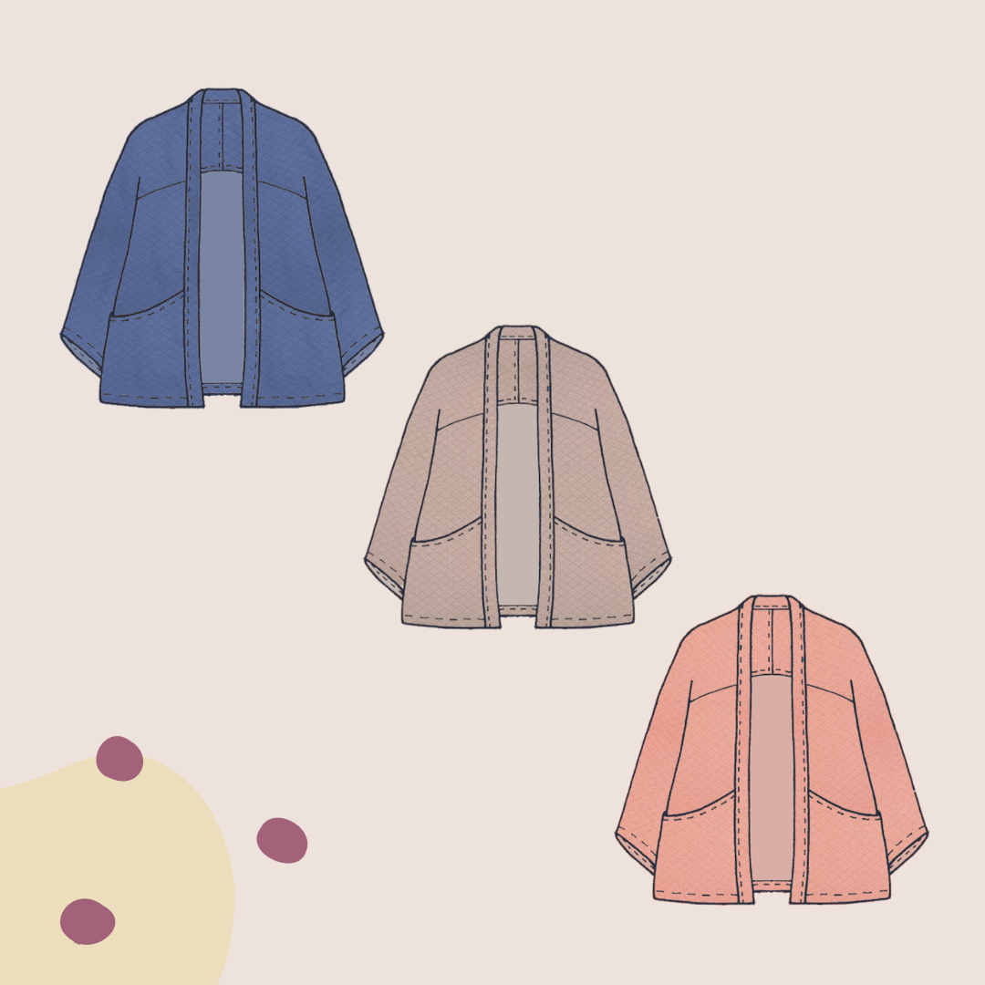 Sewing Kit - Cousette Matchette Cardigan in Diamond Quilted Jersey (multiple colours)