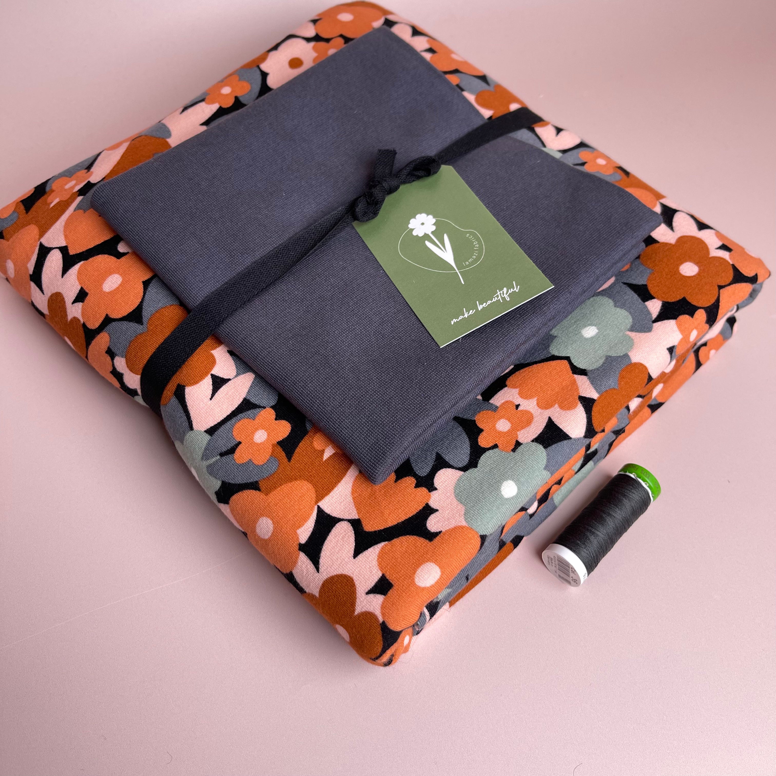 Colour Bundles - Graphic Meadow Cotton French Terry and Ribbing