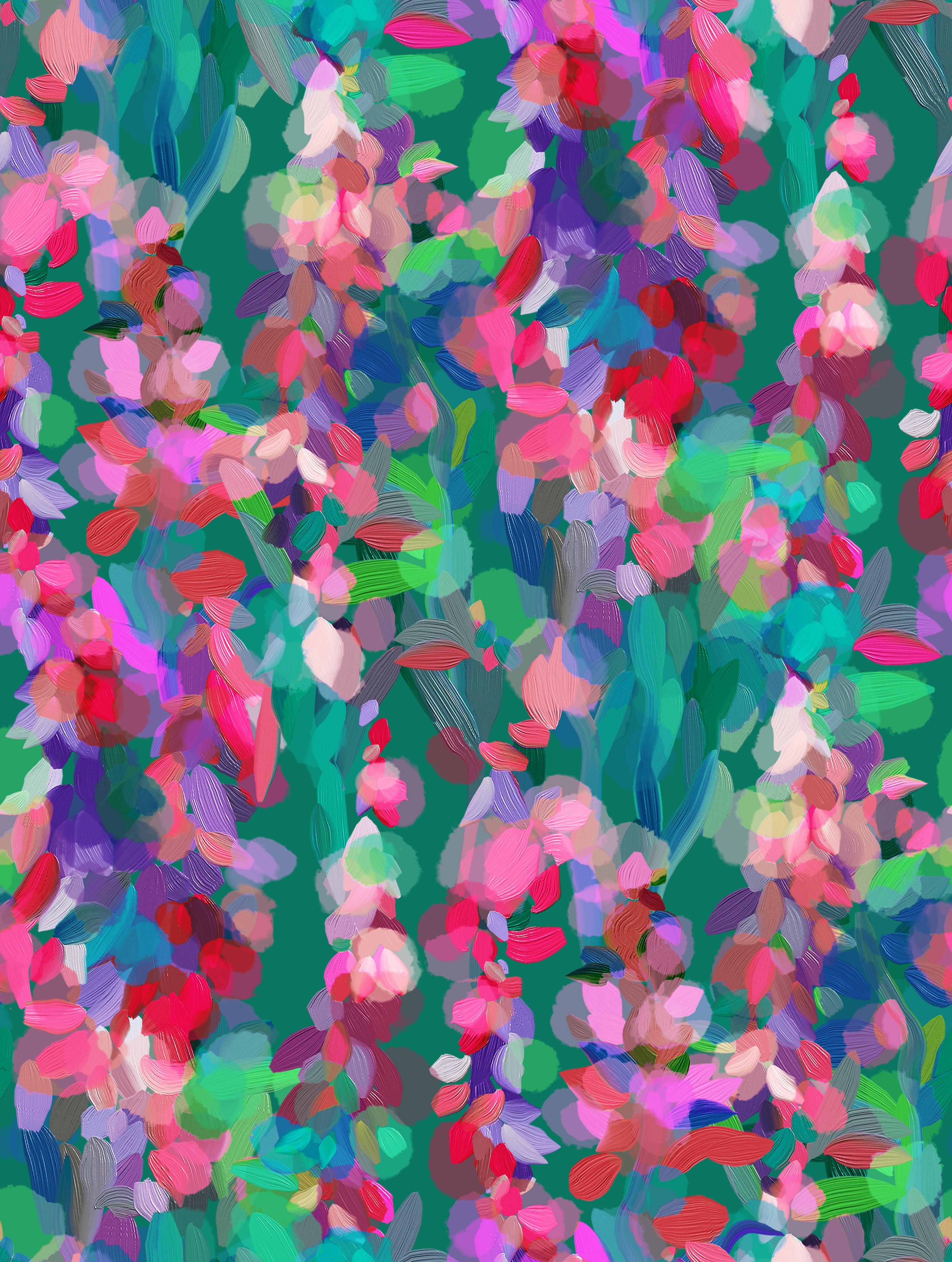 Summer Party - Lupine Petals Green ECOVERO™ Viscose