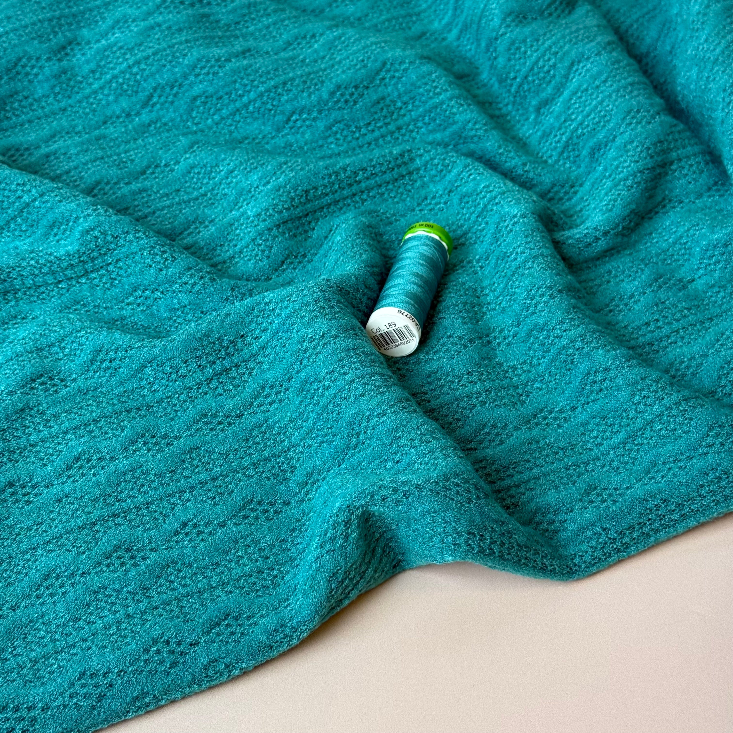 Lace Viscose Blend Sweater Knit in Teal