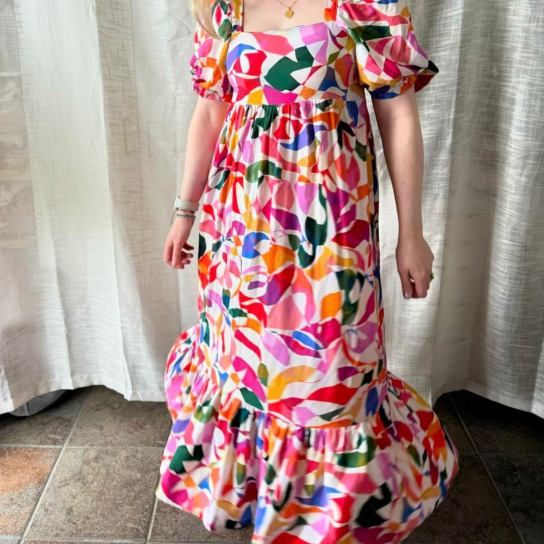 Summer Party - Rainbow Leaves Spring Viscose Fabric