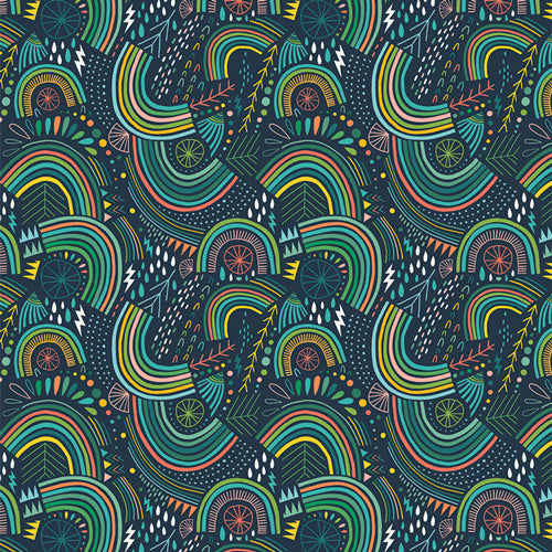 REMANT 0.92 Metre - Art Gallery Fabrics - Stormy Rainbows Cotton Jersey