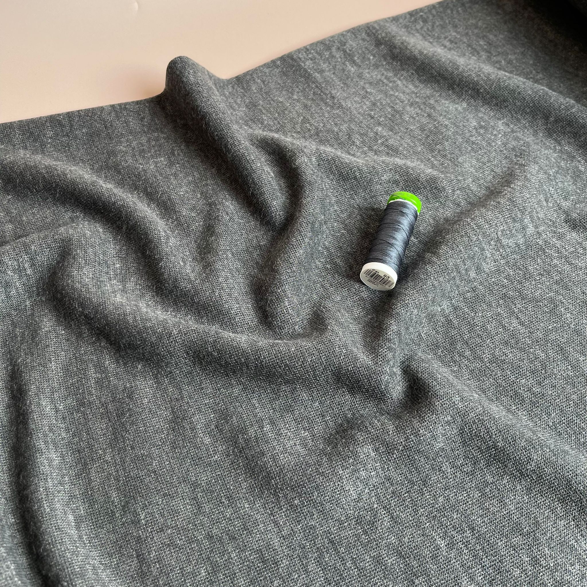 Soft Touch Viscose Blend Sweater Knit in Melange Grey