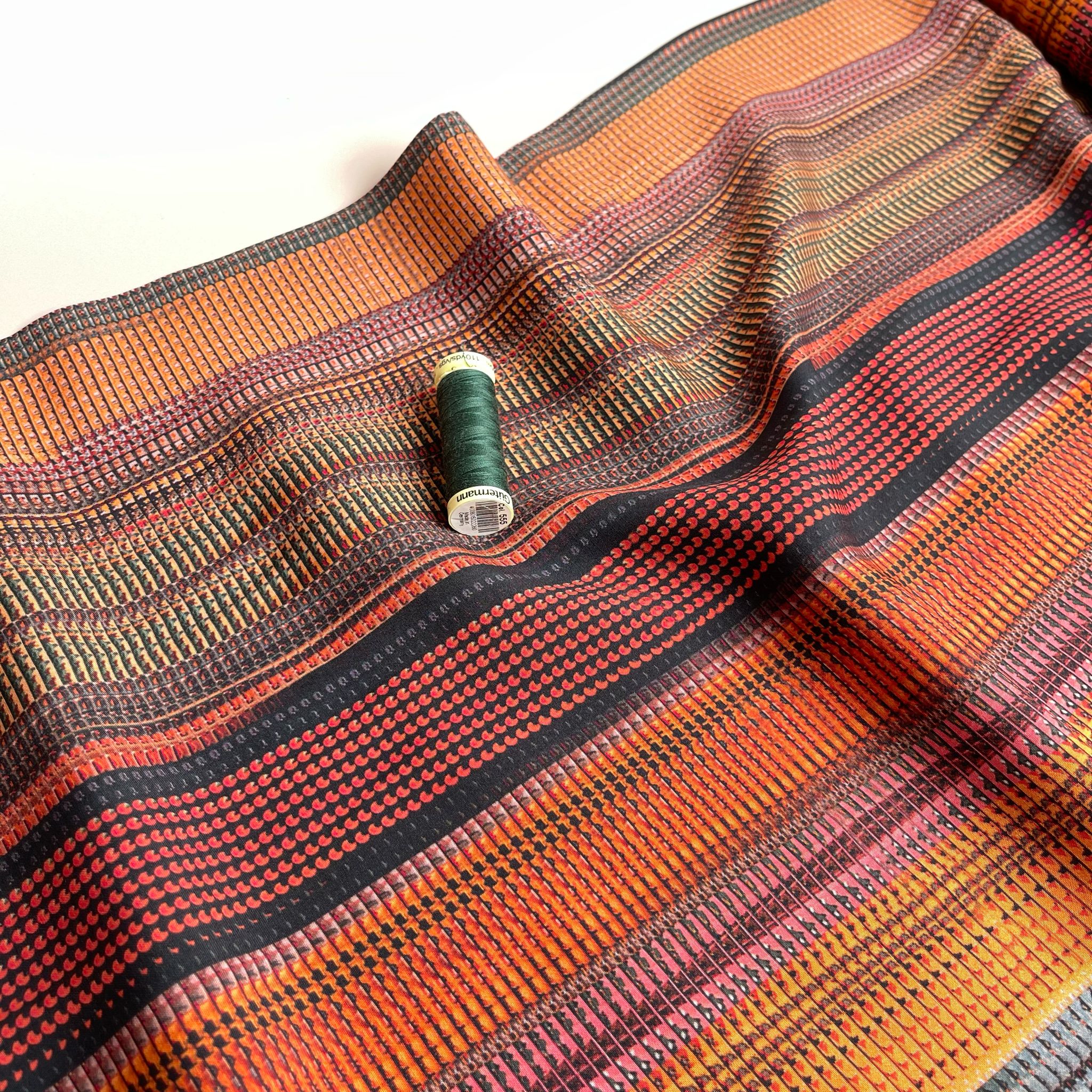 Sunset Stripes Viscose Fabric