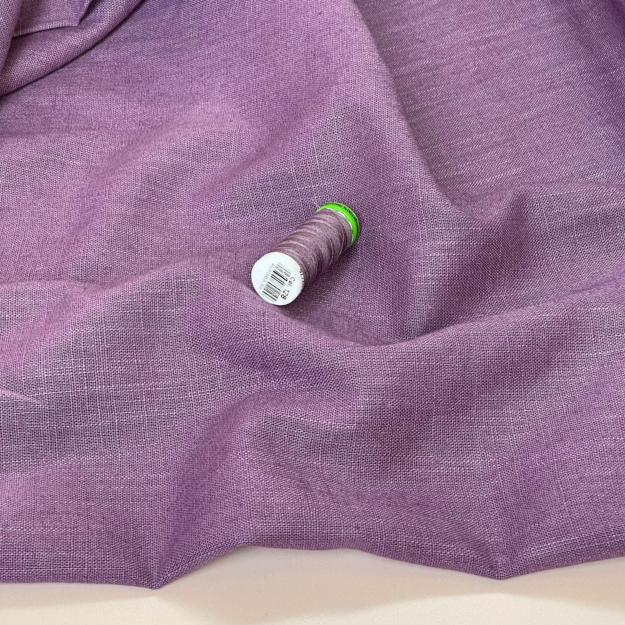 Breeze Dark Lavender - Enzyme Washed Linen Cotton Fabric