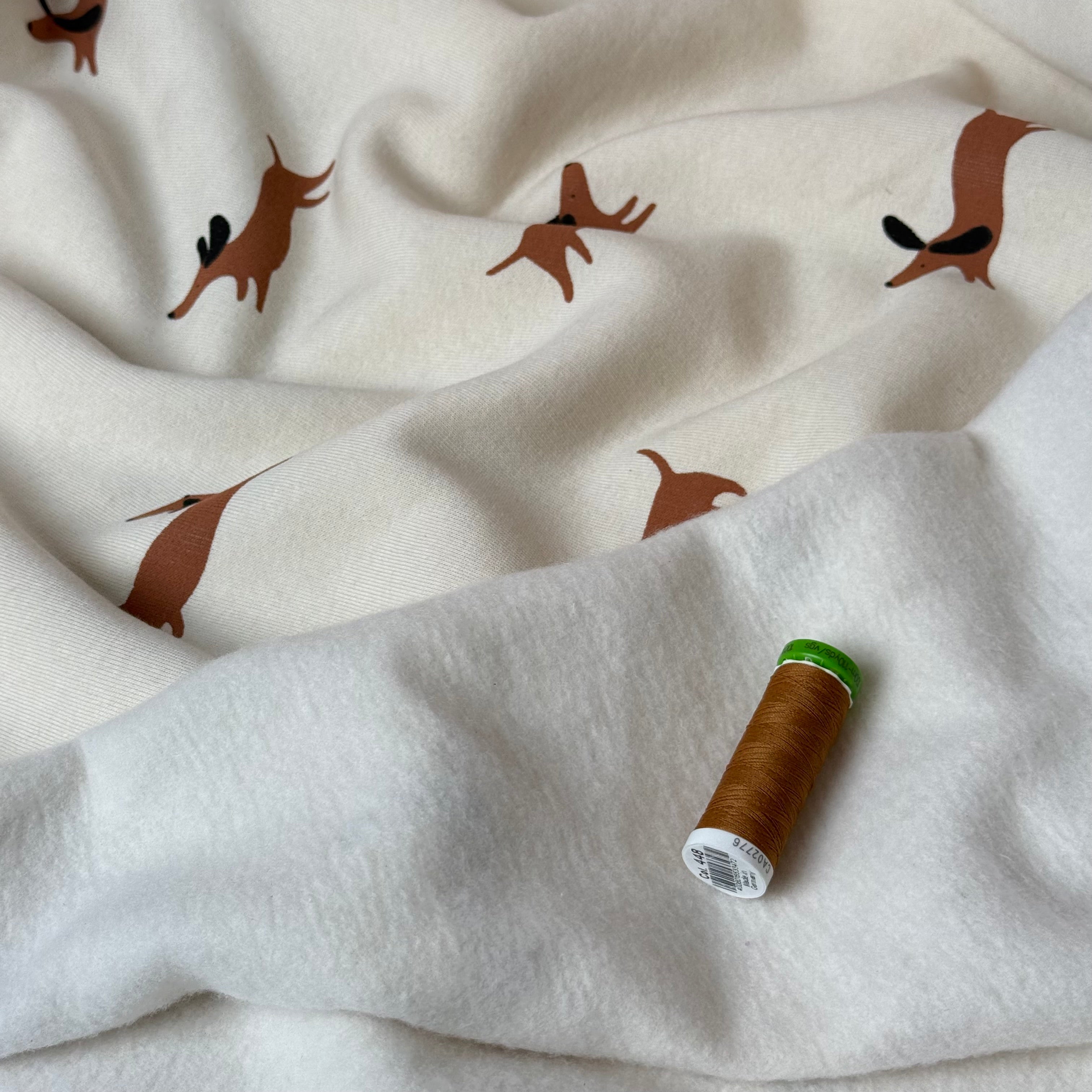 Sausage Dogs Soft Cotton Jogging Sweat-shirting Fabric
