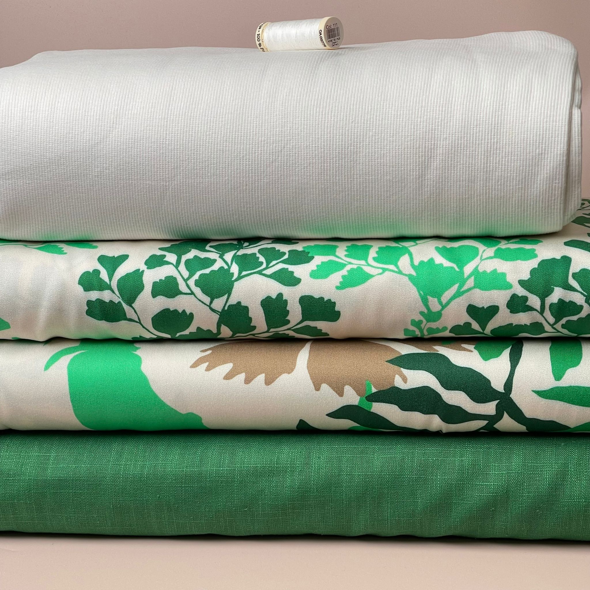 Light & Lush - Emerald Shadow Foliage Viscose Twill Fabric