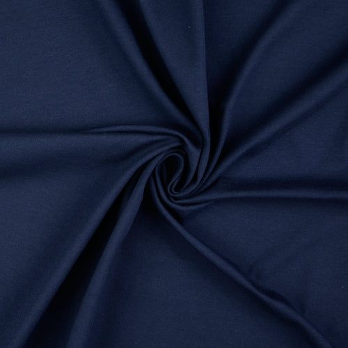 REMNANT 0.49 Metres - Essential Chic Navy Plain Cotton Jersey Fabric