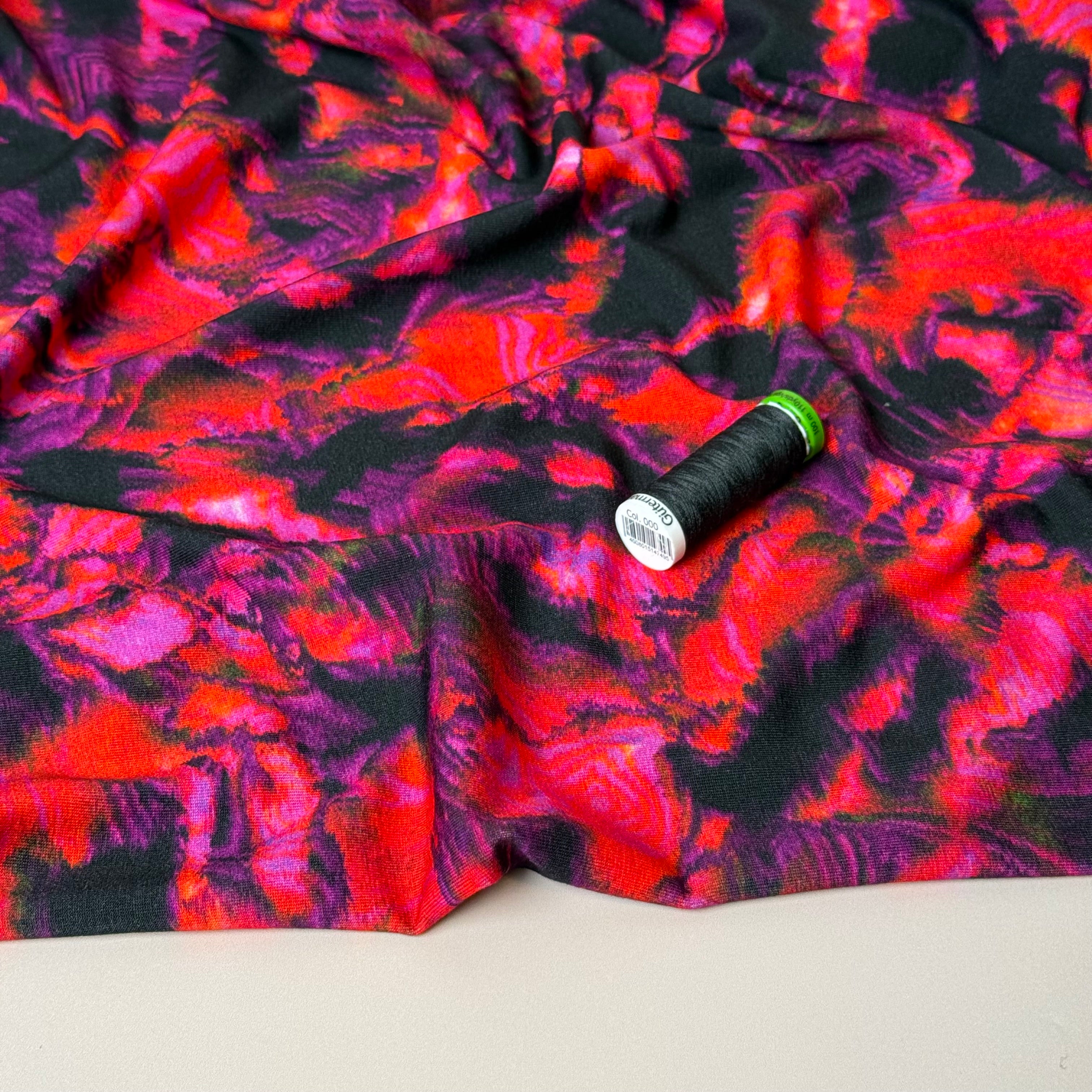 Danish Design - Abstract Red ECOVERVO™ Viscose Jersey