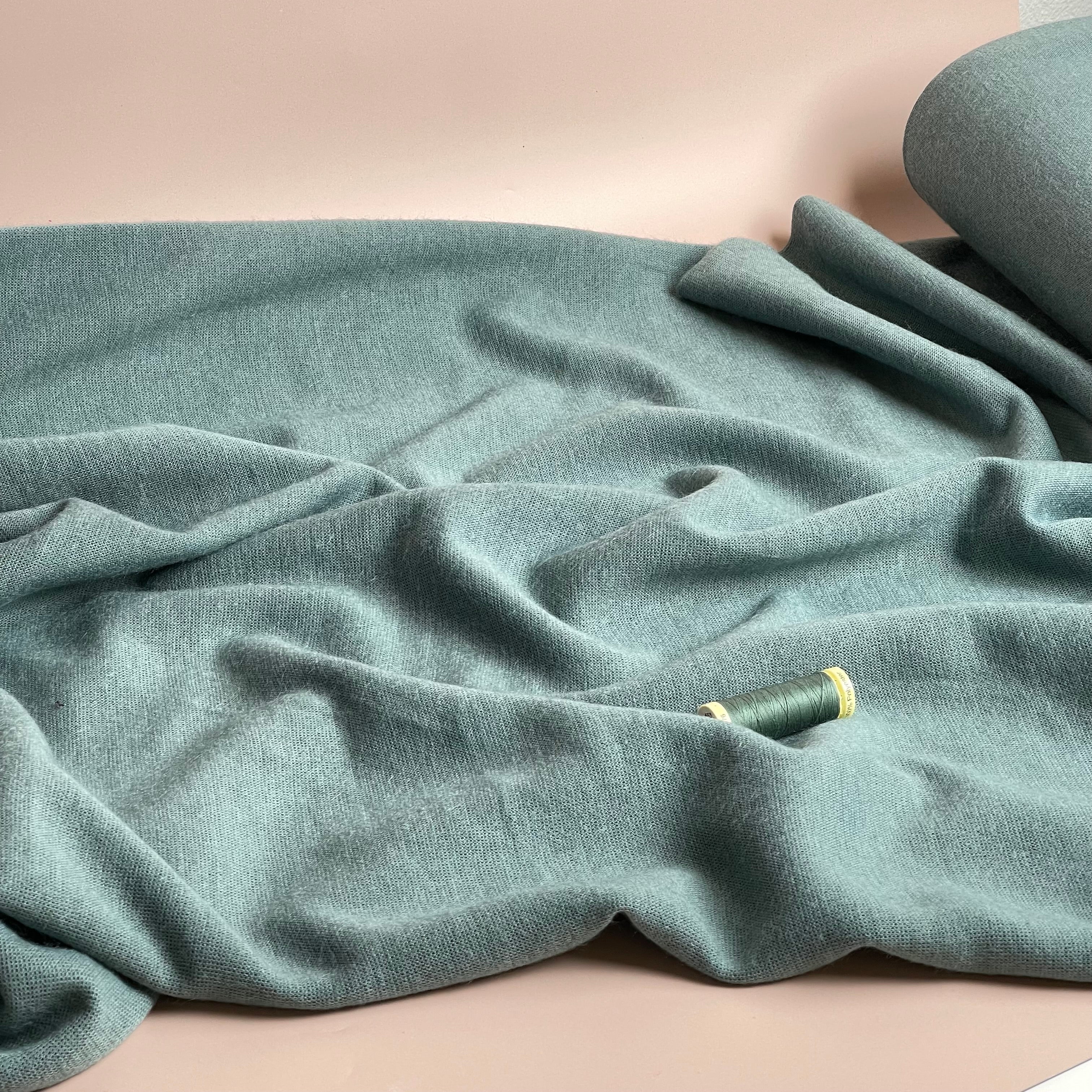 Soft Touch Viscose Blend Sweater Knit in Duck Egg