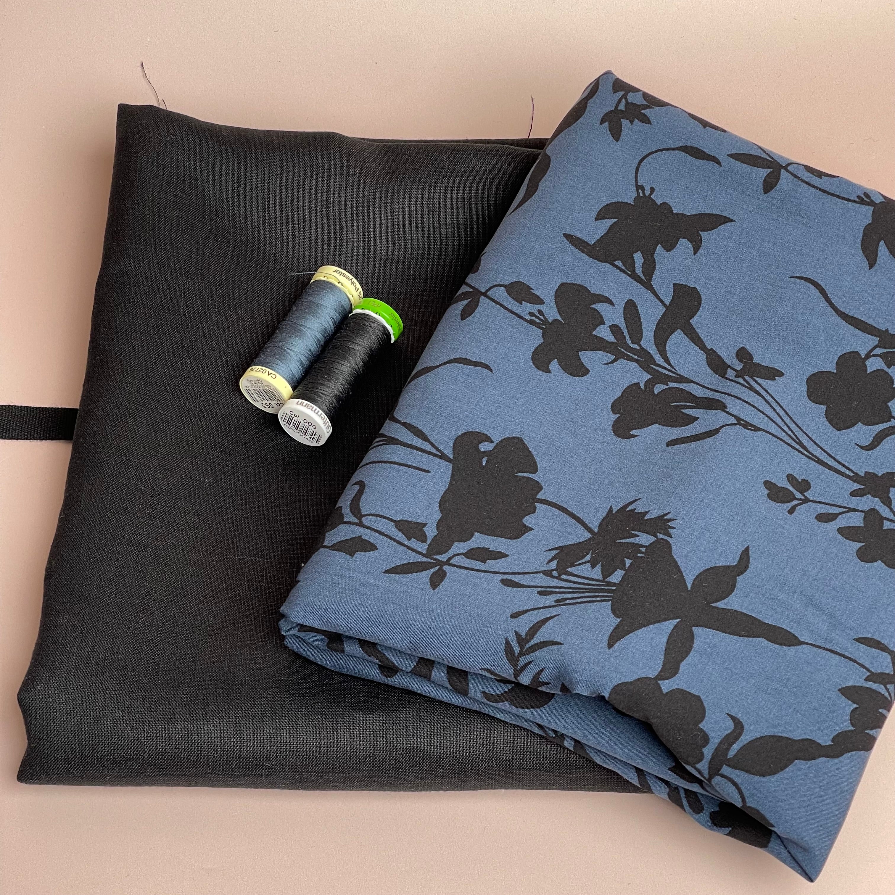 Black Pure Fine Linen Fabric