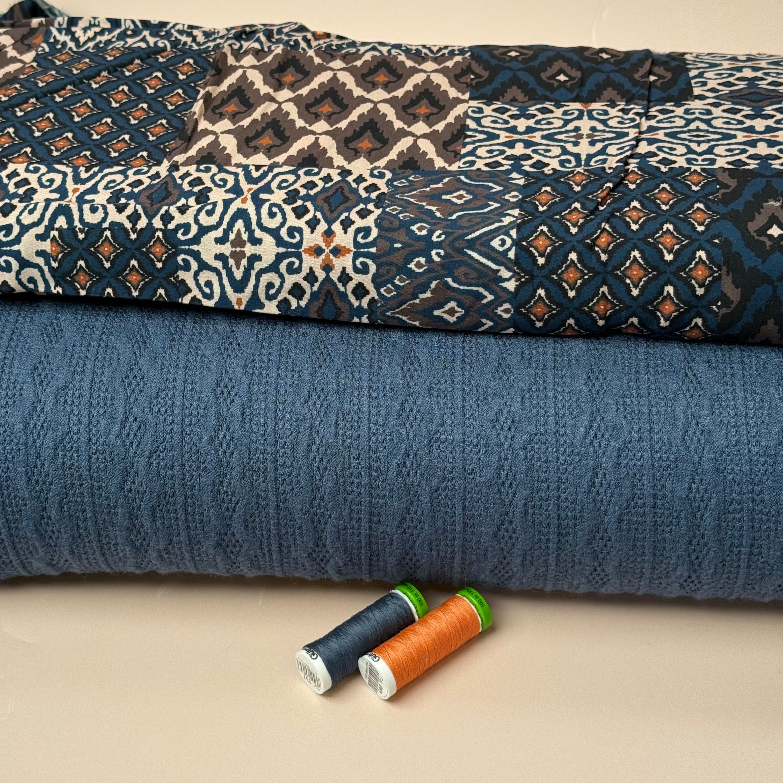 Lace Viscose Blend Sweater Knit in River Blue