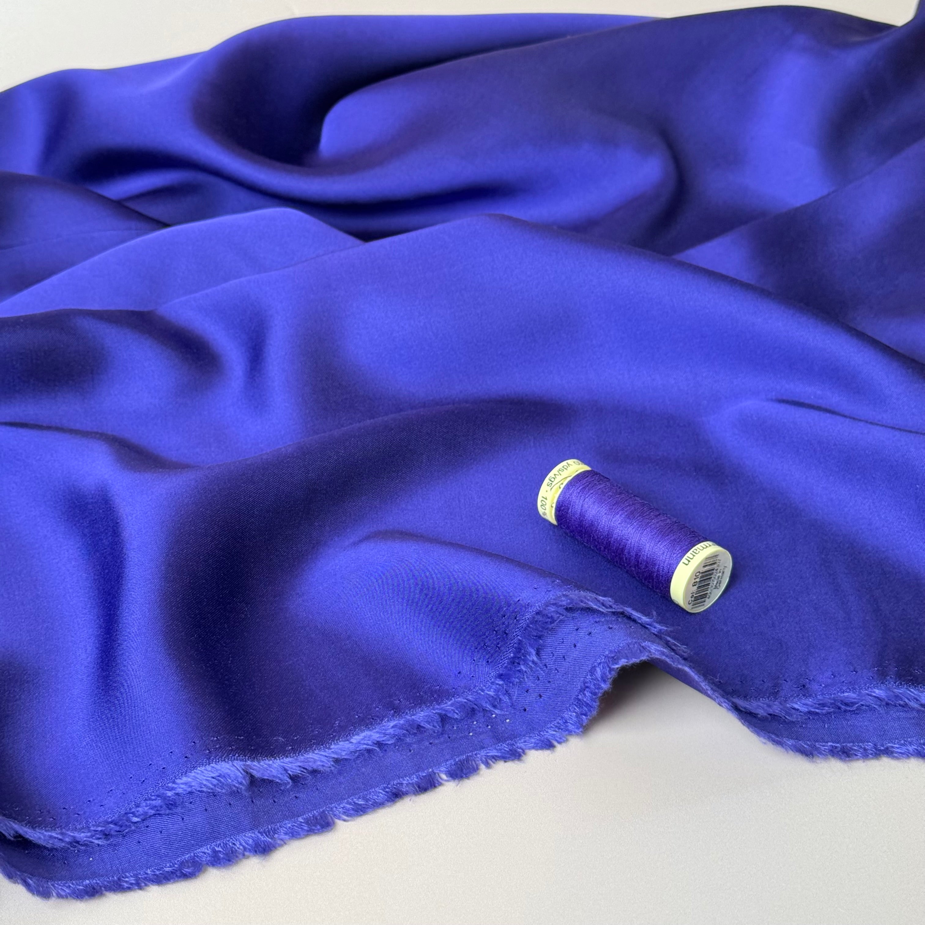 Purple Solid Viscose Sateen Fabric