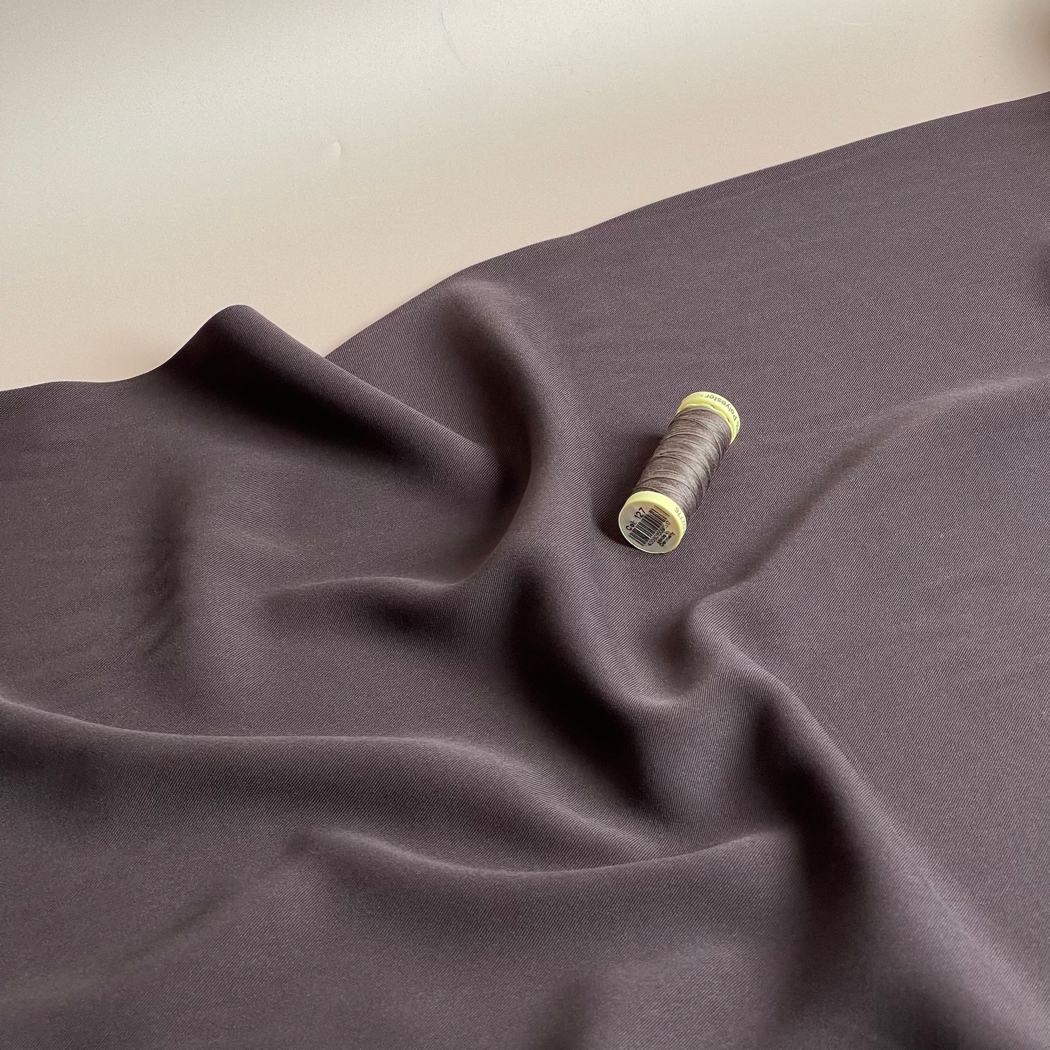 REMNANT 0.38 Metre - Grandeur Brown Viscose Twill Dress Fabric