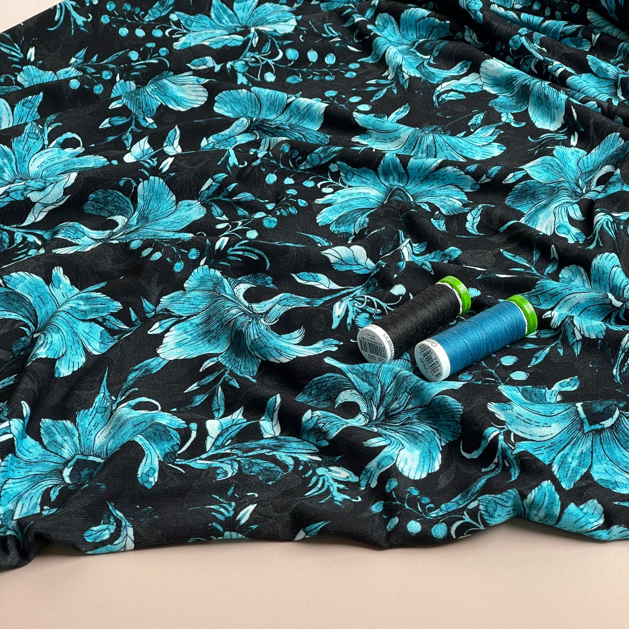 REMNANT 2.63 Metres - Danish Design - Watercolour Lily ECOVERVO™ Viscose Jersey