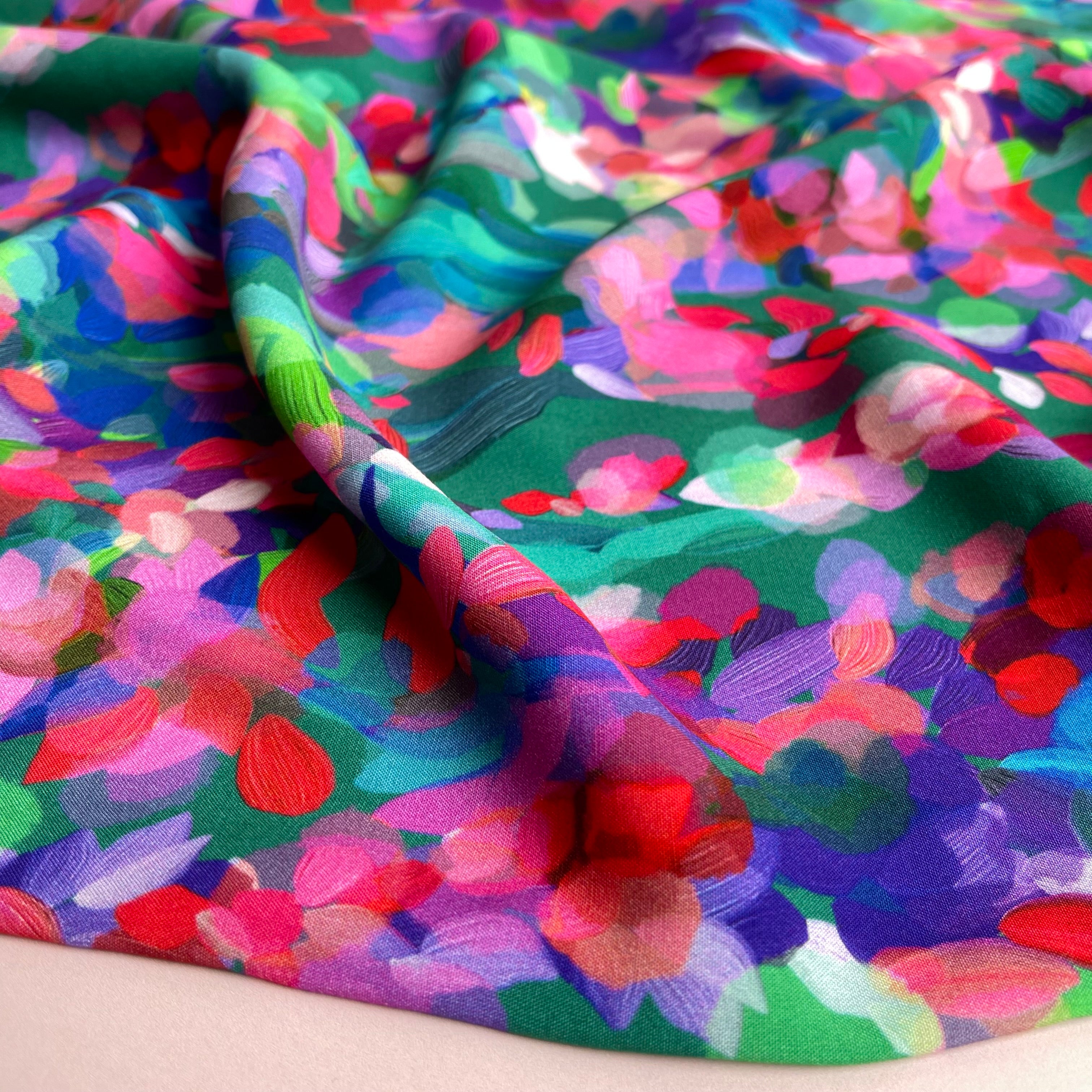 Summer Party - Lupine Petals Green ECOVERO™ Viscose