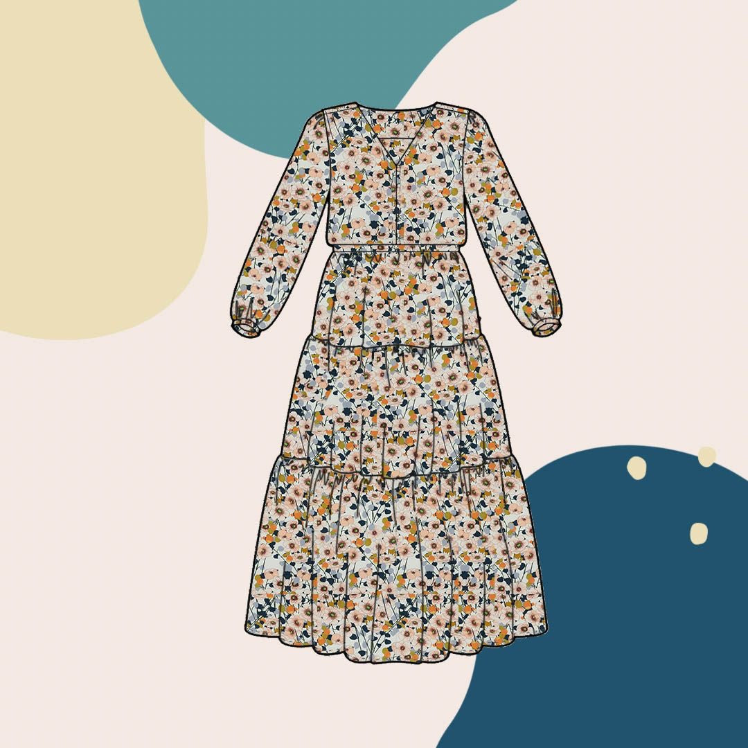 Apricot Blossom Viscose Fabric