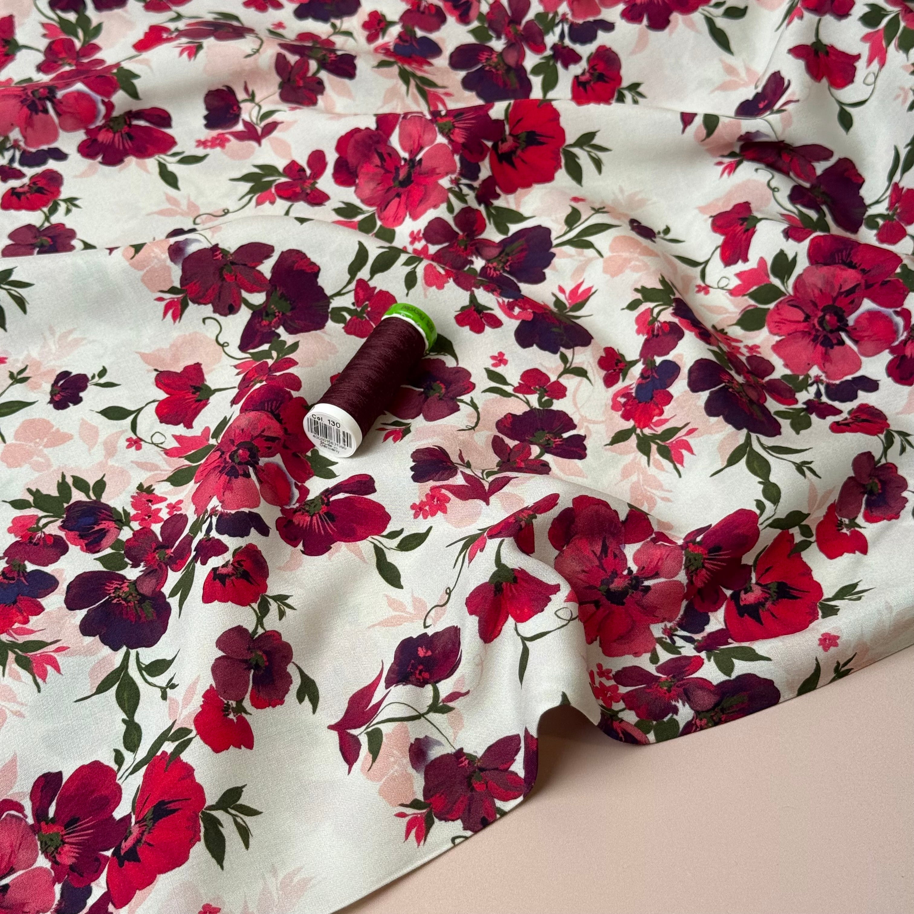 Rosehip Garden LENZING™ ECOVERO™ Viscose Fabric