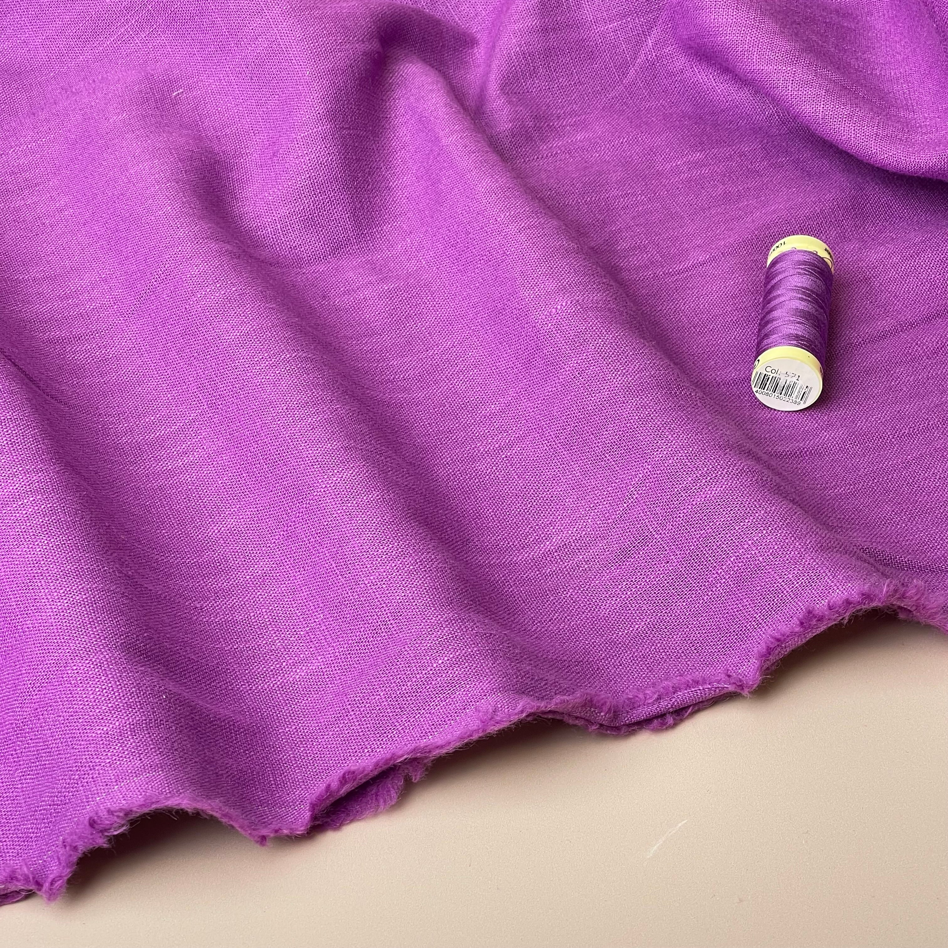 Breeze Cyclamen - Enzyme Washed Linen Fabric
