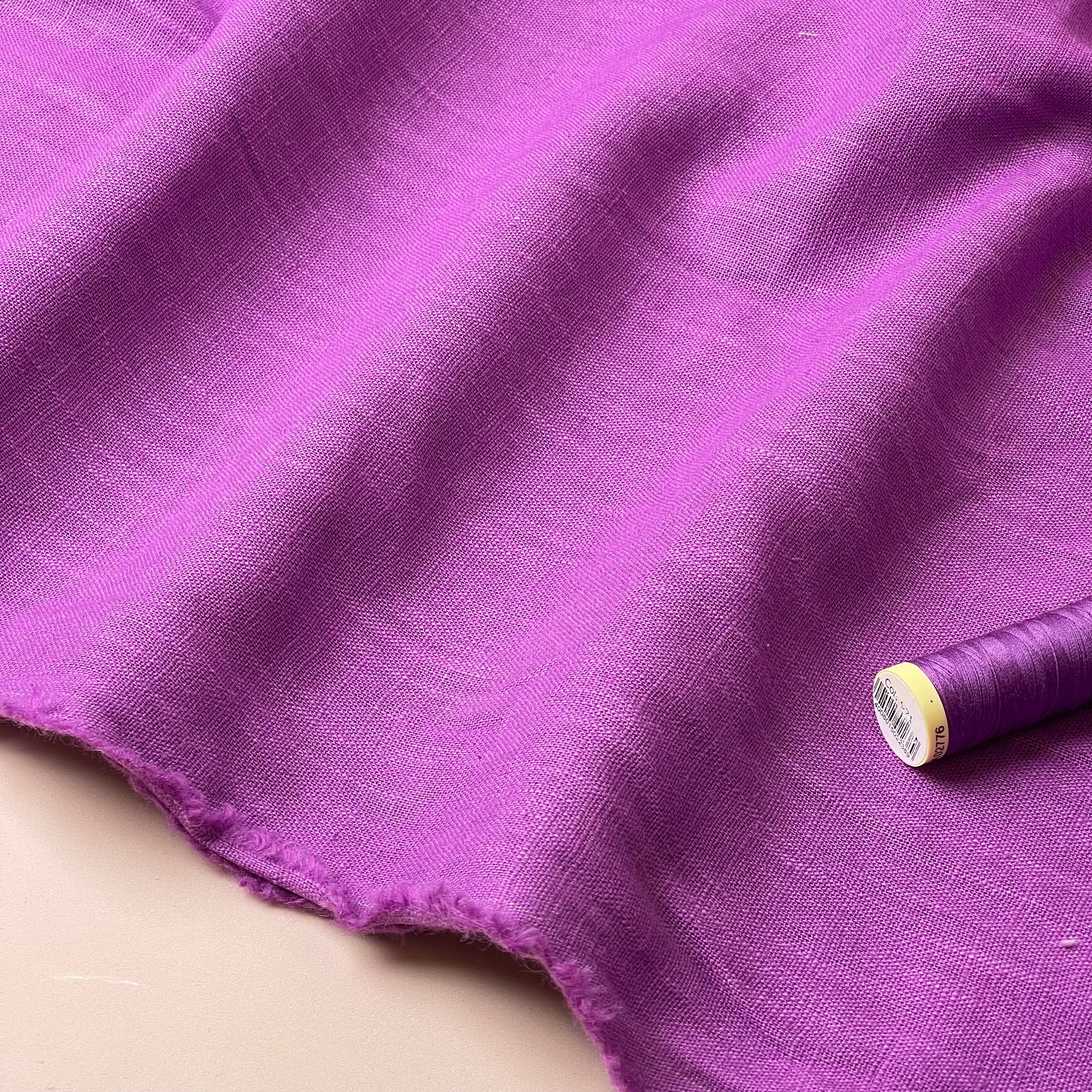 Breeze Cyclamen - Enzyme Washed Linen Fabric
