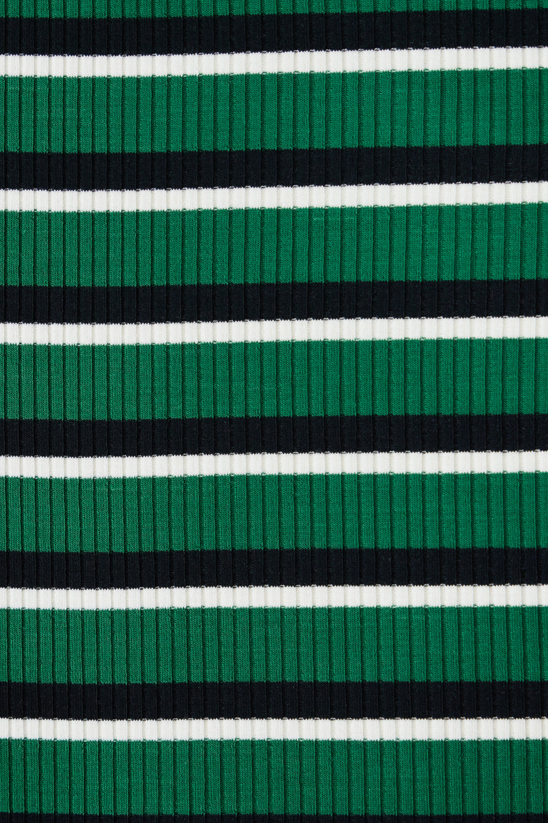 REMNANT 1.85 Metres - Derby Stripe Ribbed Jersey Frog with TENCEL™ Modal Fibres