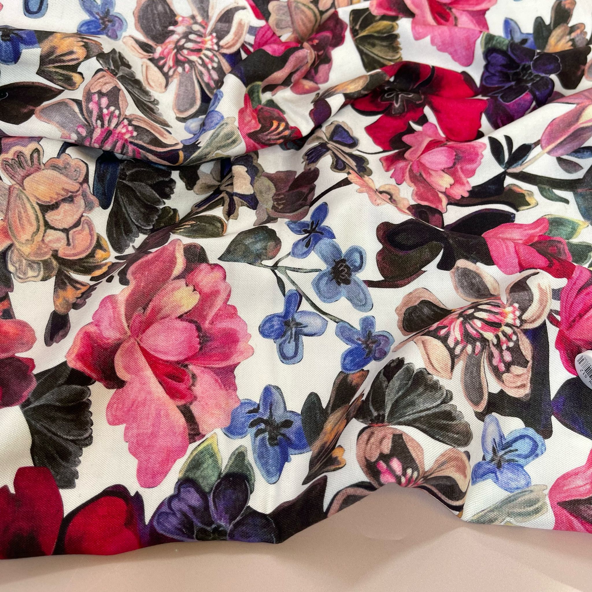 Vintage Blooms Viscose Linen Fabric
