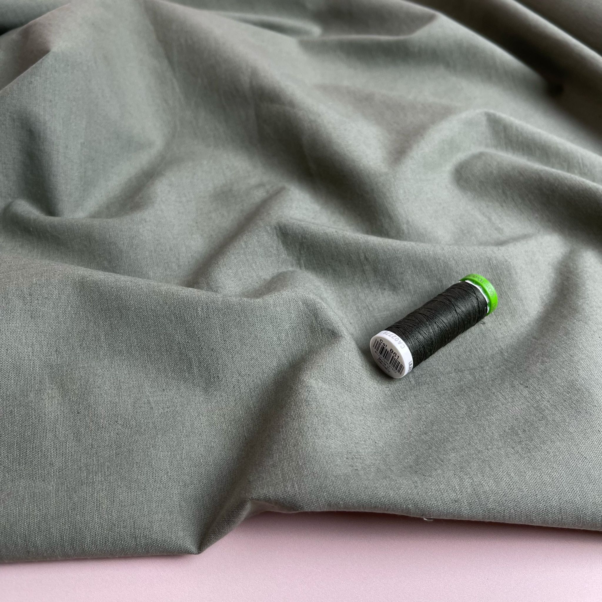 REMNANT 0.63 Metre - Sorona Linen in Khaki - New Eco Linen Blend Fabric