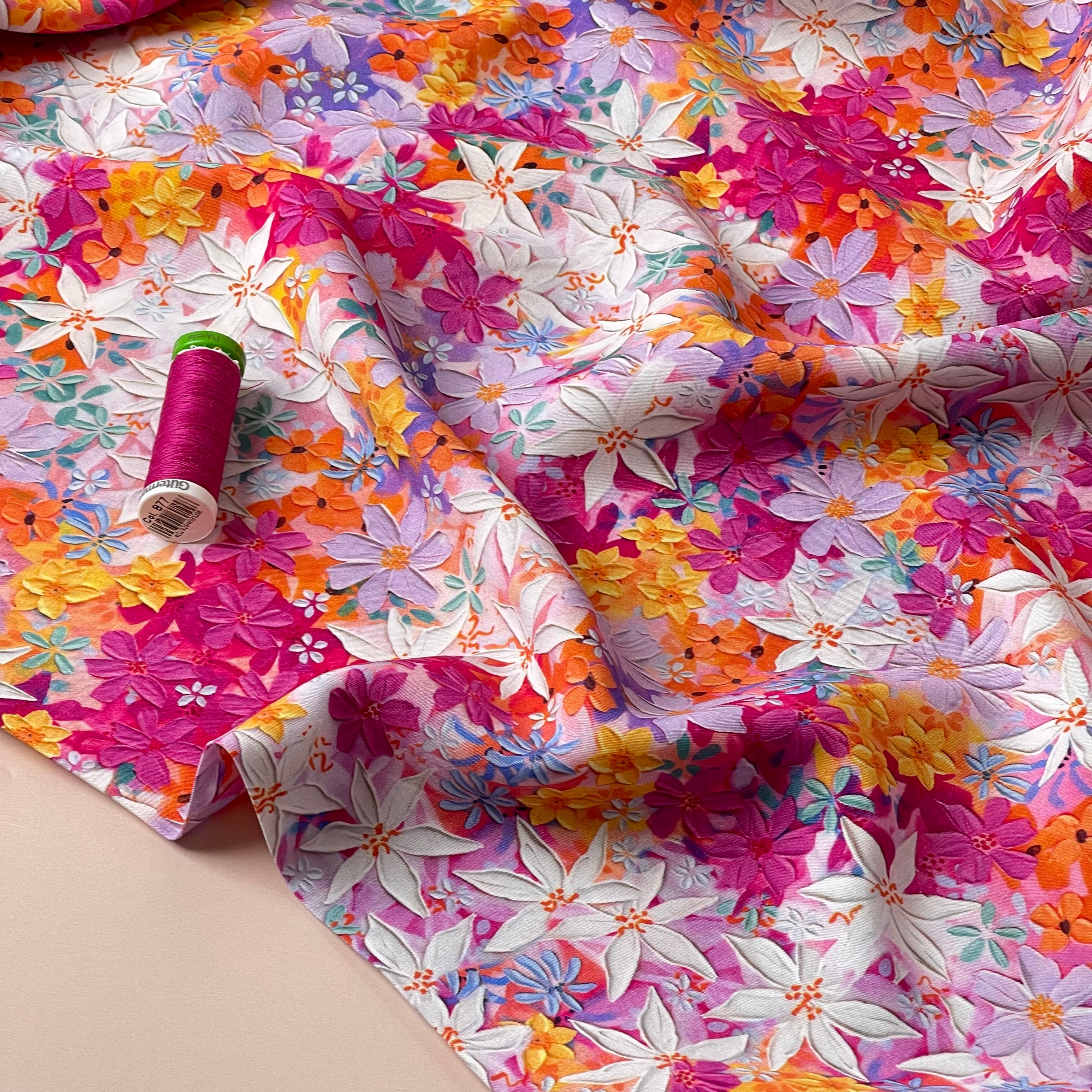 Sunny Meadow Viscose Fabric