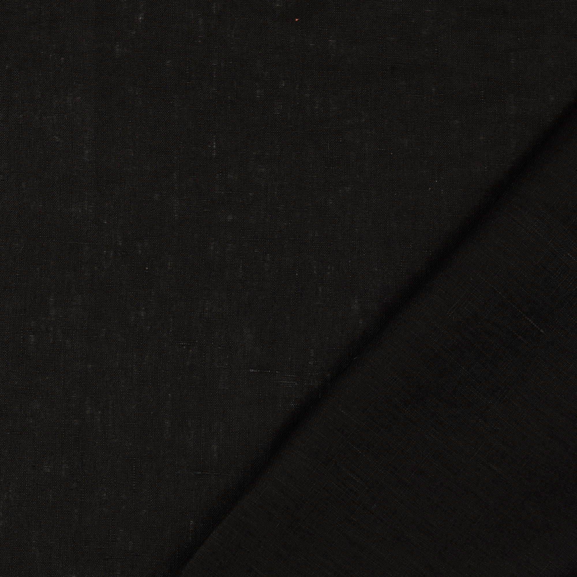 Black Pure Fine Linen Fabric