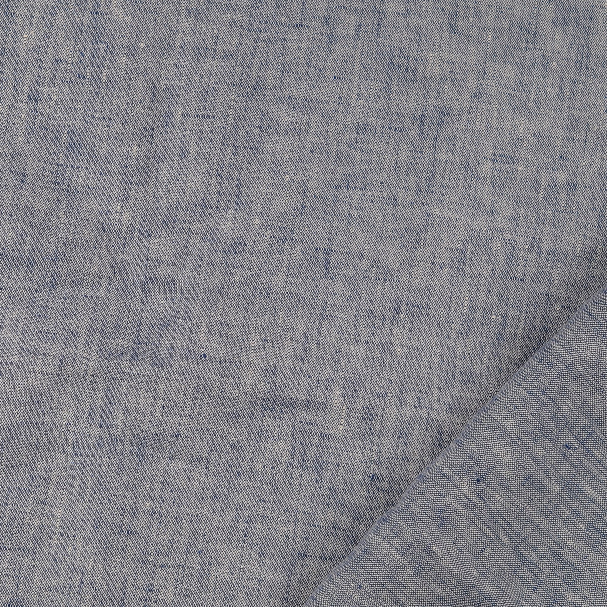 Light Blue Yarn Dyed Pure Linen Fabric