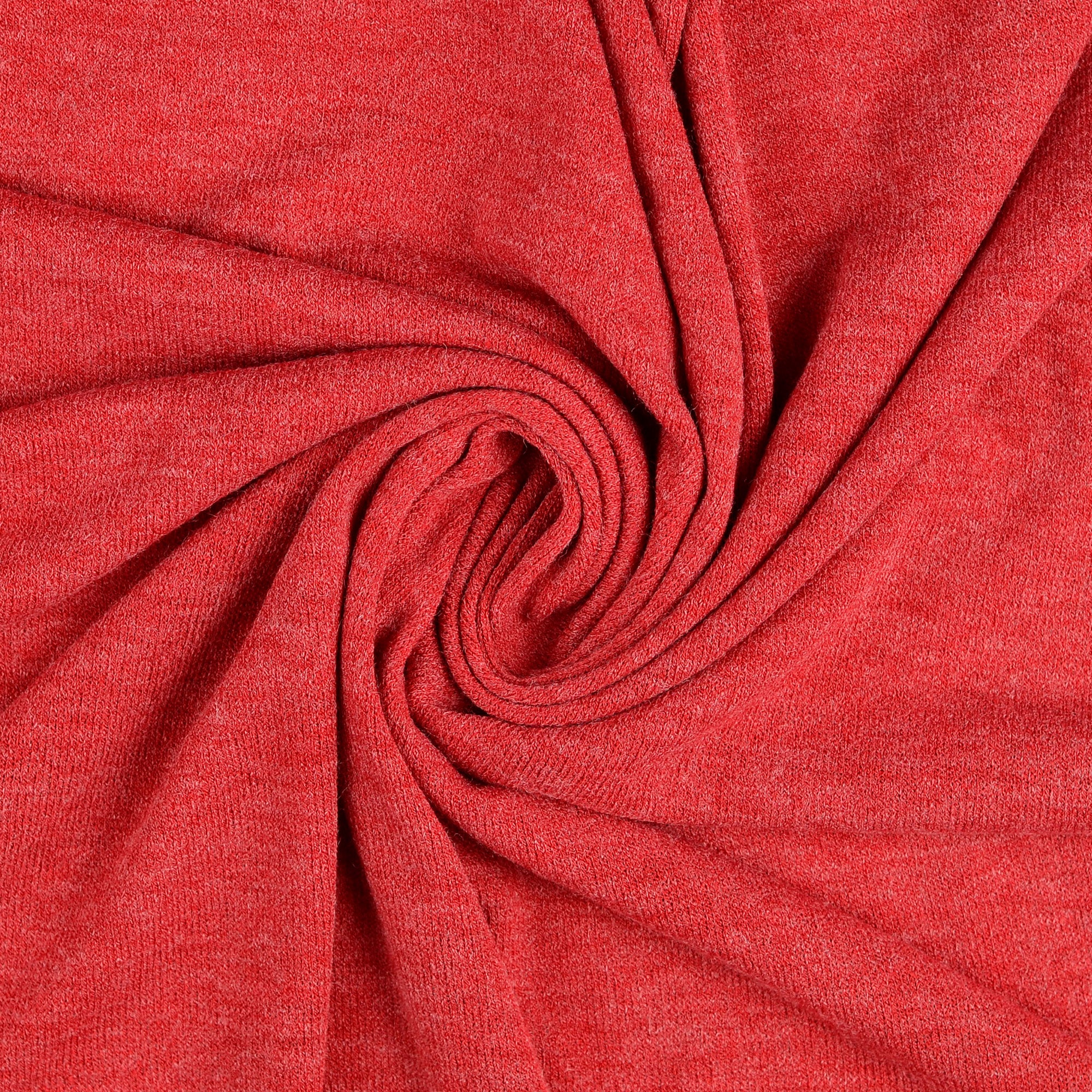 REMNANT 0.48 Metre - Comfy Viscose Blend Sweater Knit in Red