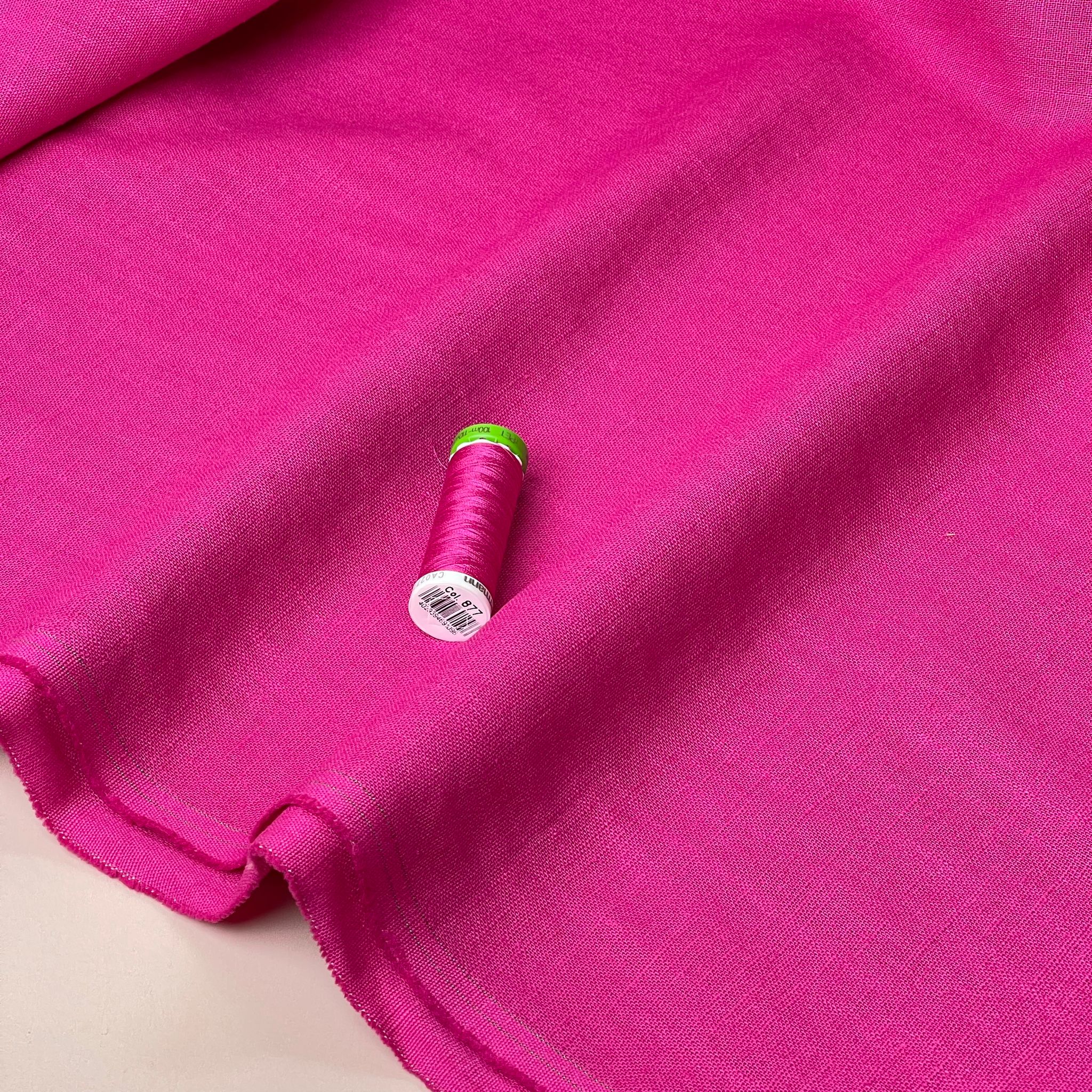 Breeze Cyclamen Pink - Enzyme Washed Pure Linen Fabric